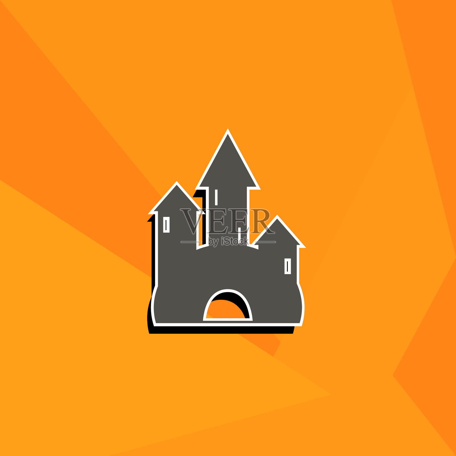 卡通城堡图标简单城堡图标孤立插画图片素材