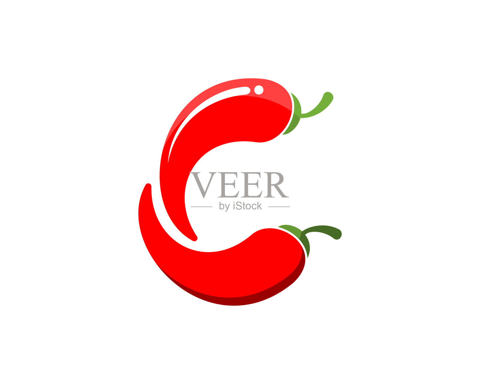 C字母与两个辣椒矢量插图插画图片素材