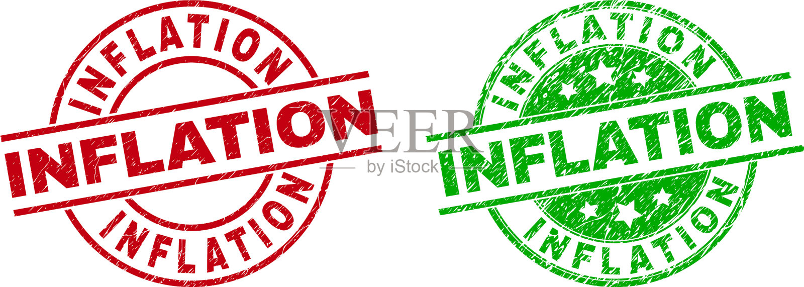 膨胀圆形密封与grunged风格插画图片素材