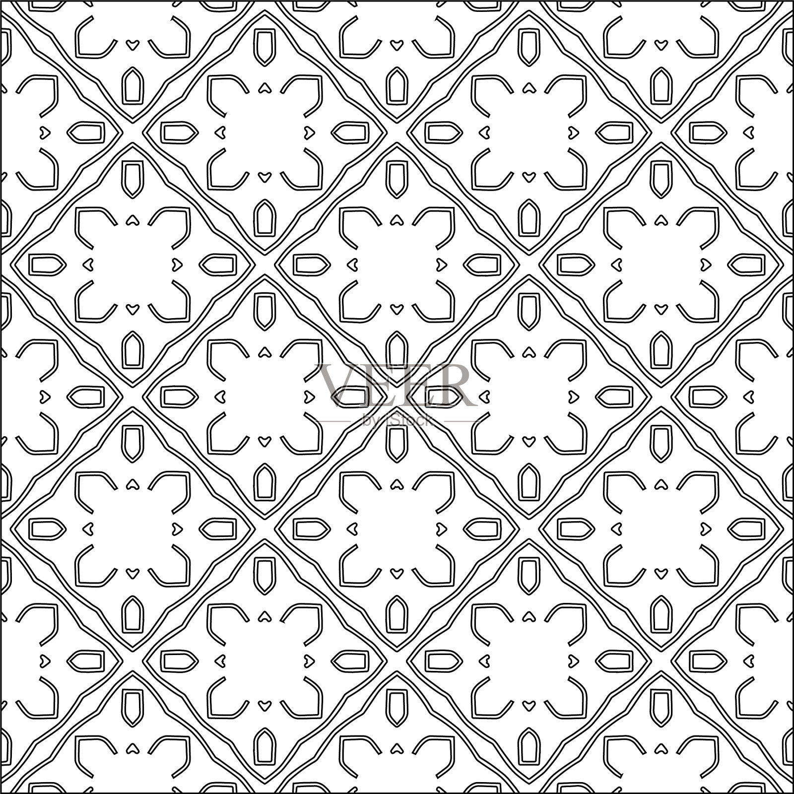 带有三角形元素的几何图案插画图片素材