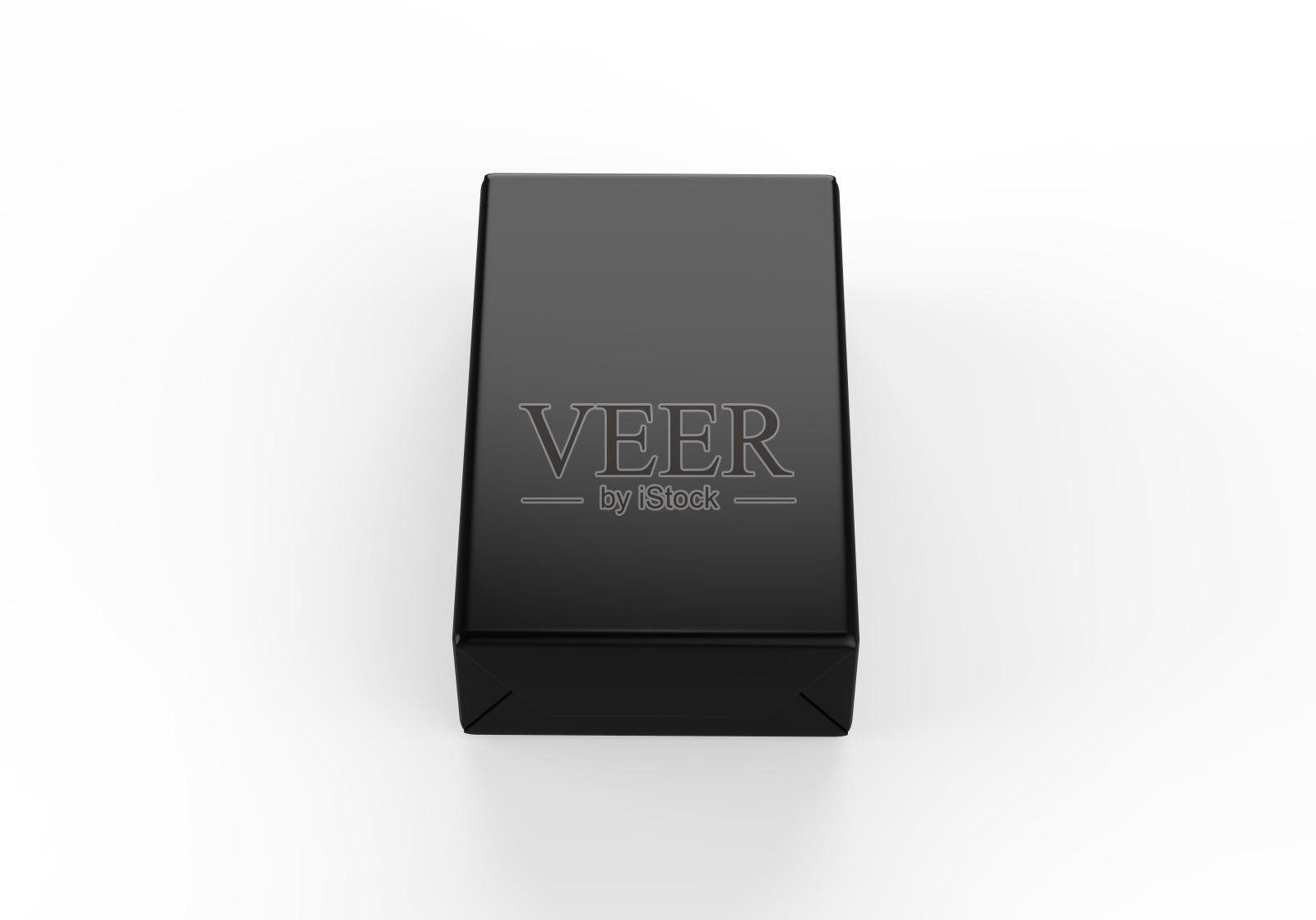 黄油块包装盒模型上孤立的白色背景,包装产品包装设计展示,3d插图照片摄影图片