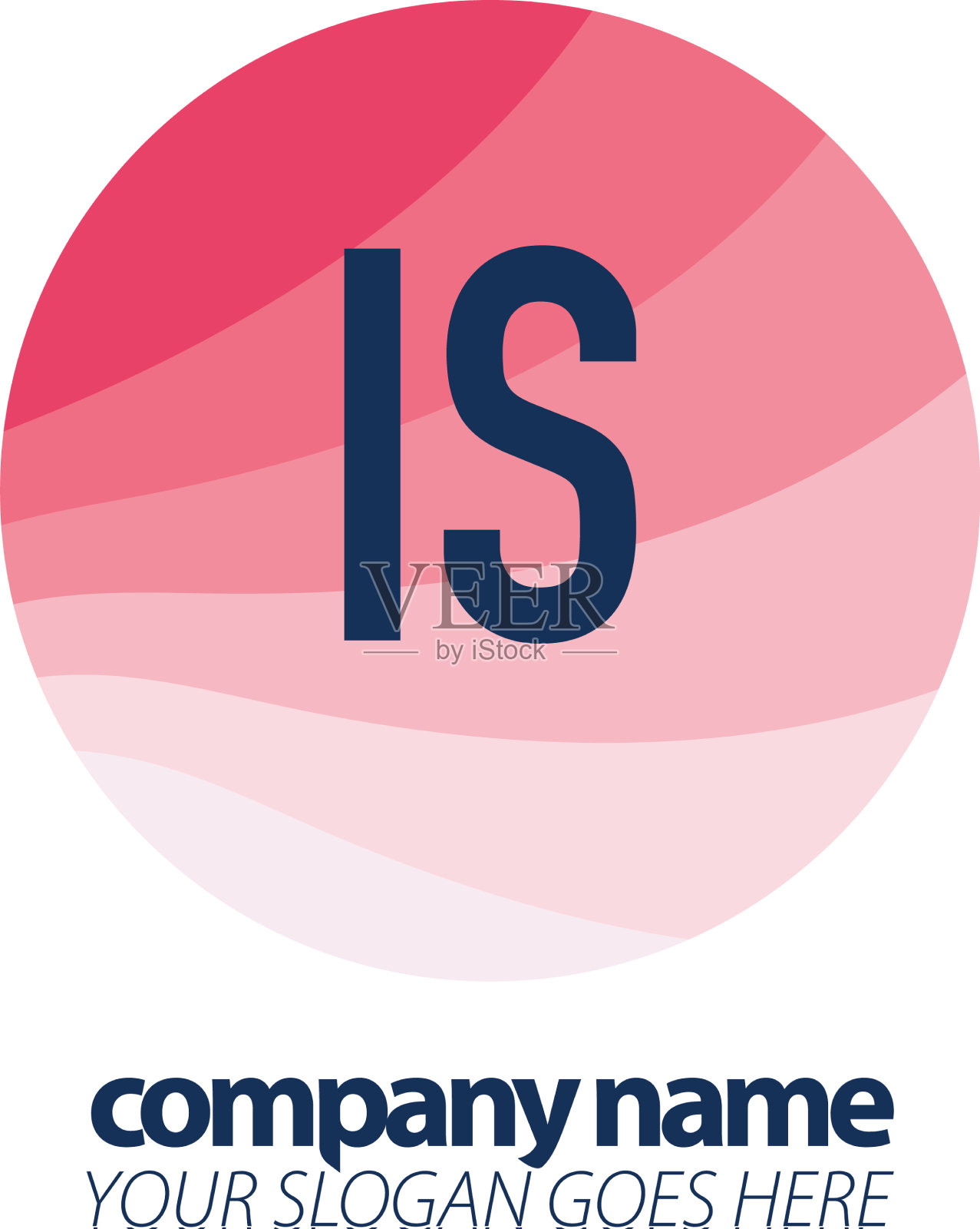 首字母是彩色圆形标志设计插画图片素材