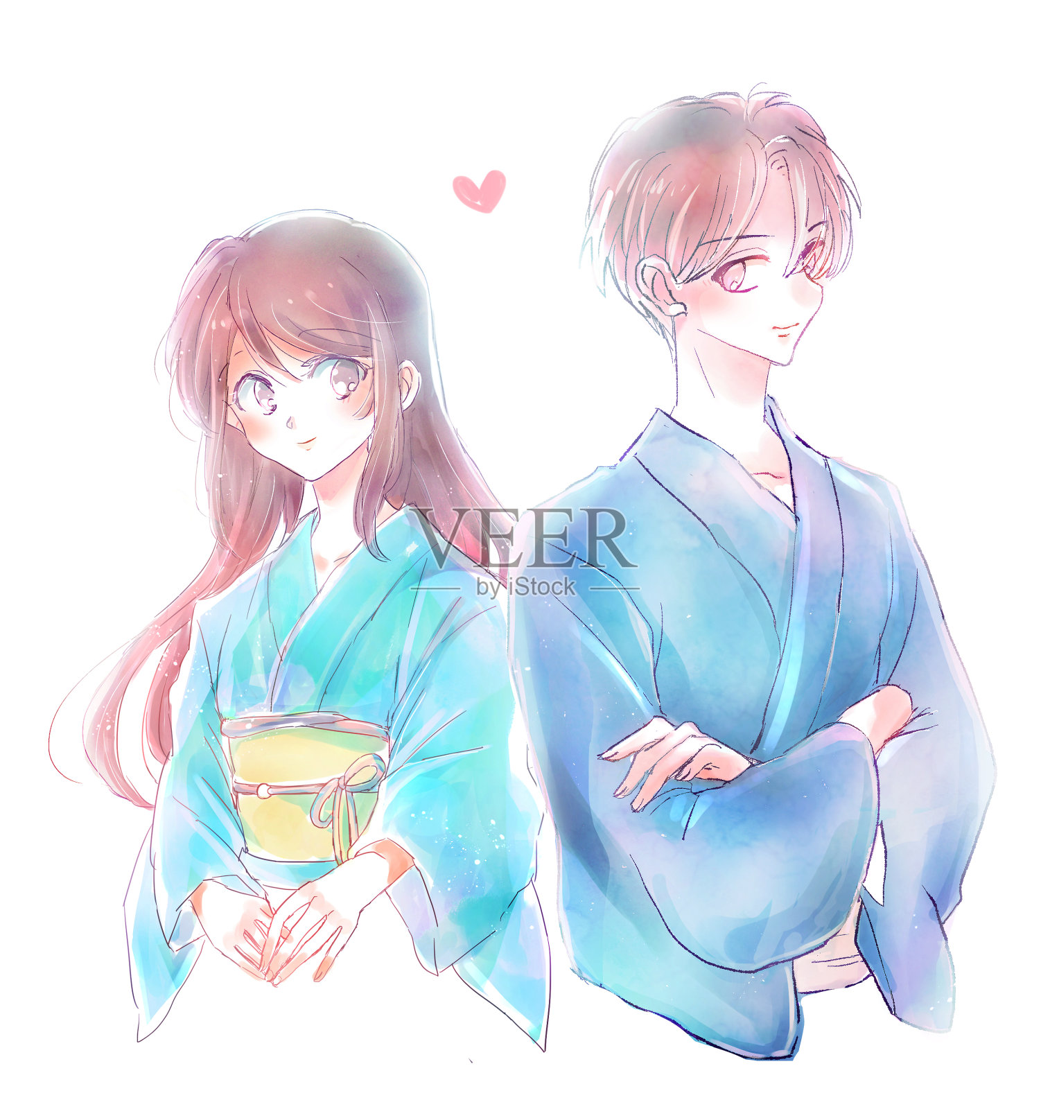 美丽的夫妇照片的浴方日期插画图片素材