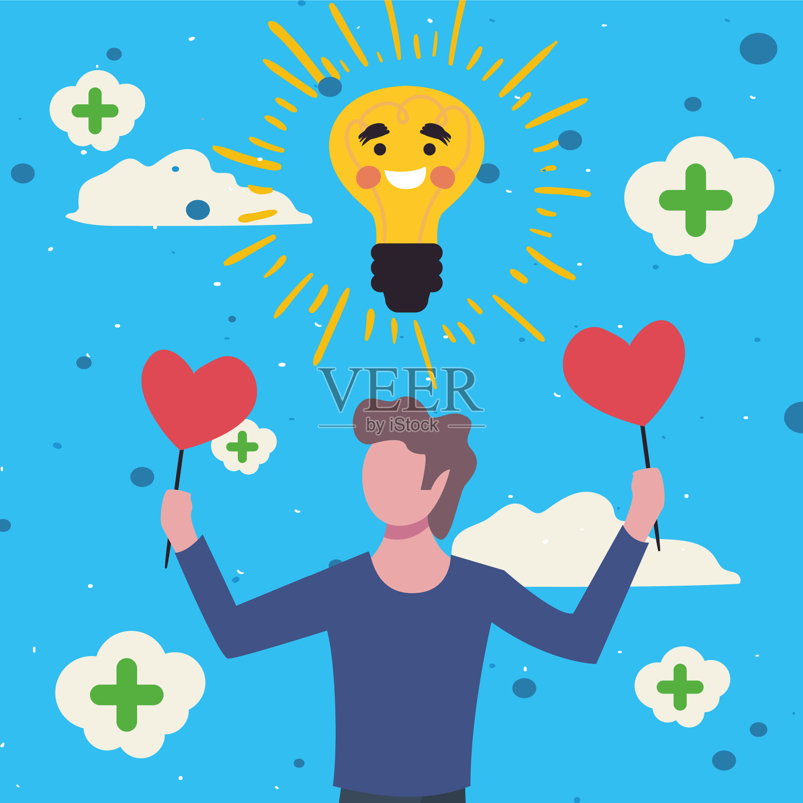 伴男孩设计插画图片素材