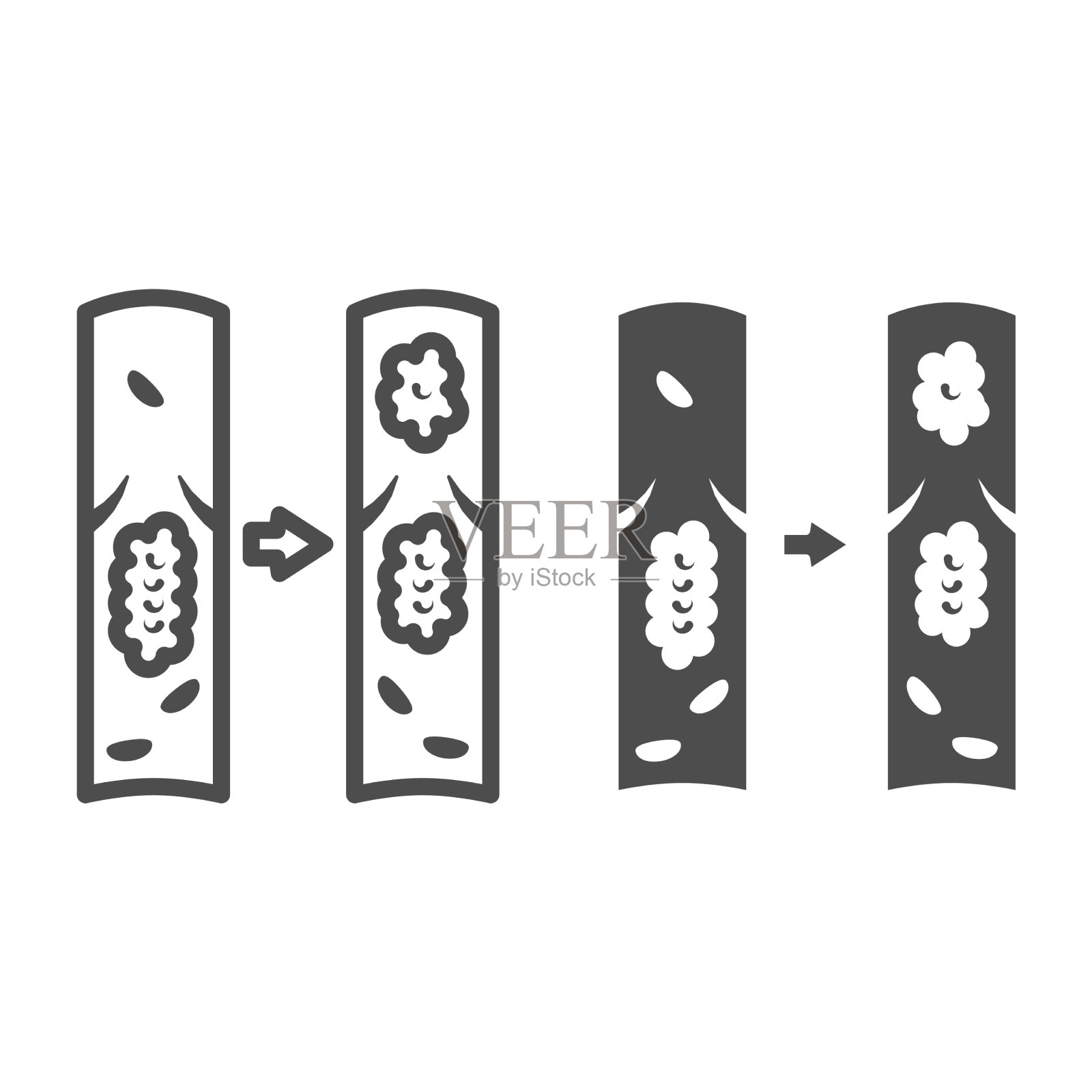 静脉血栓形成线和人形图标插画图片素材