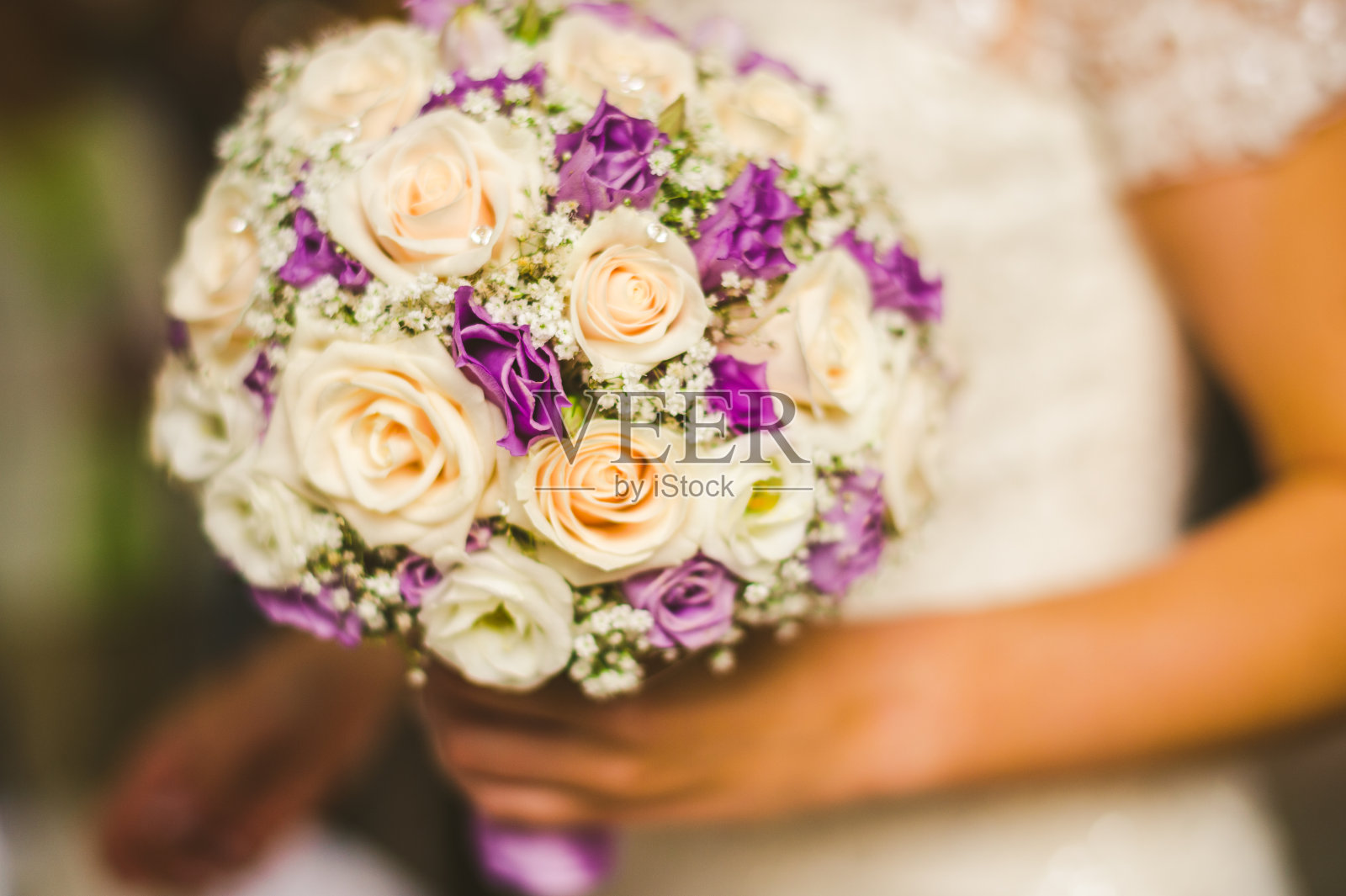 玫瑰与吉普赛菲拉婚礼花束照片摄影图片