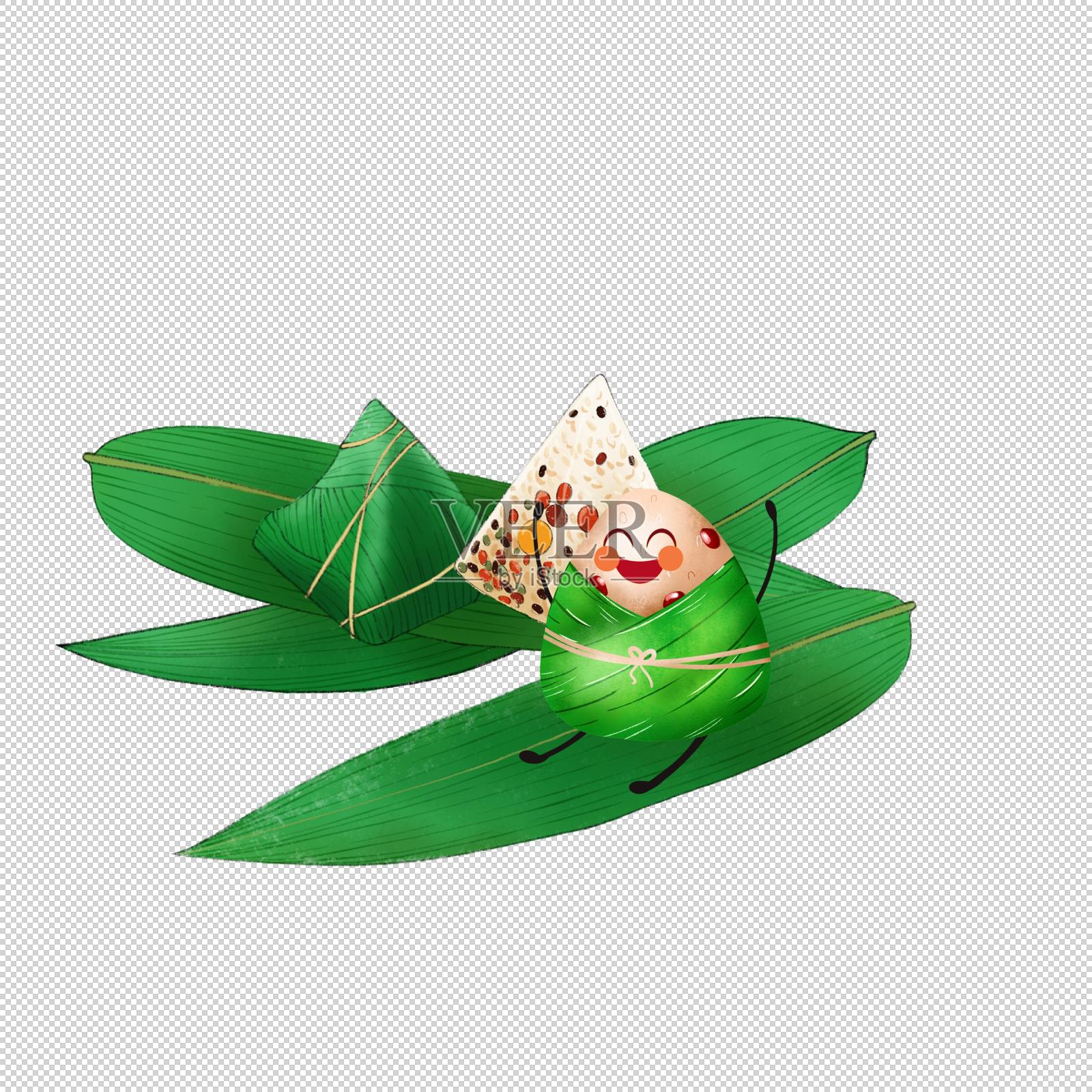 端午节卡通粽子小人插画设计元素图片
