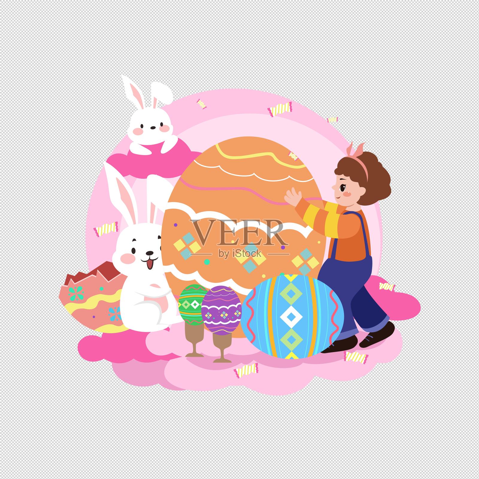 复活节彩蛋糖果元素设计元素图片