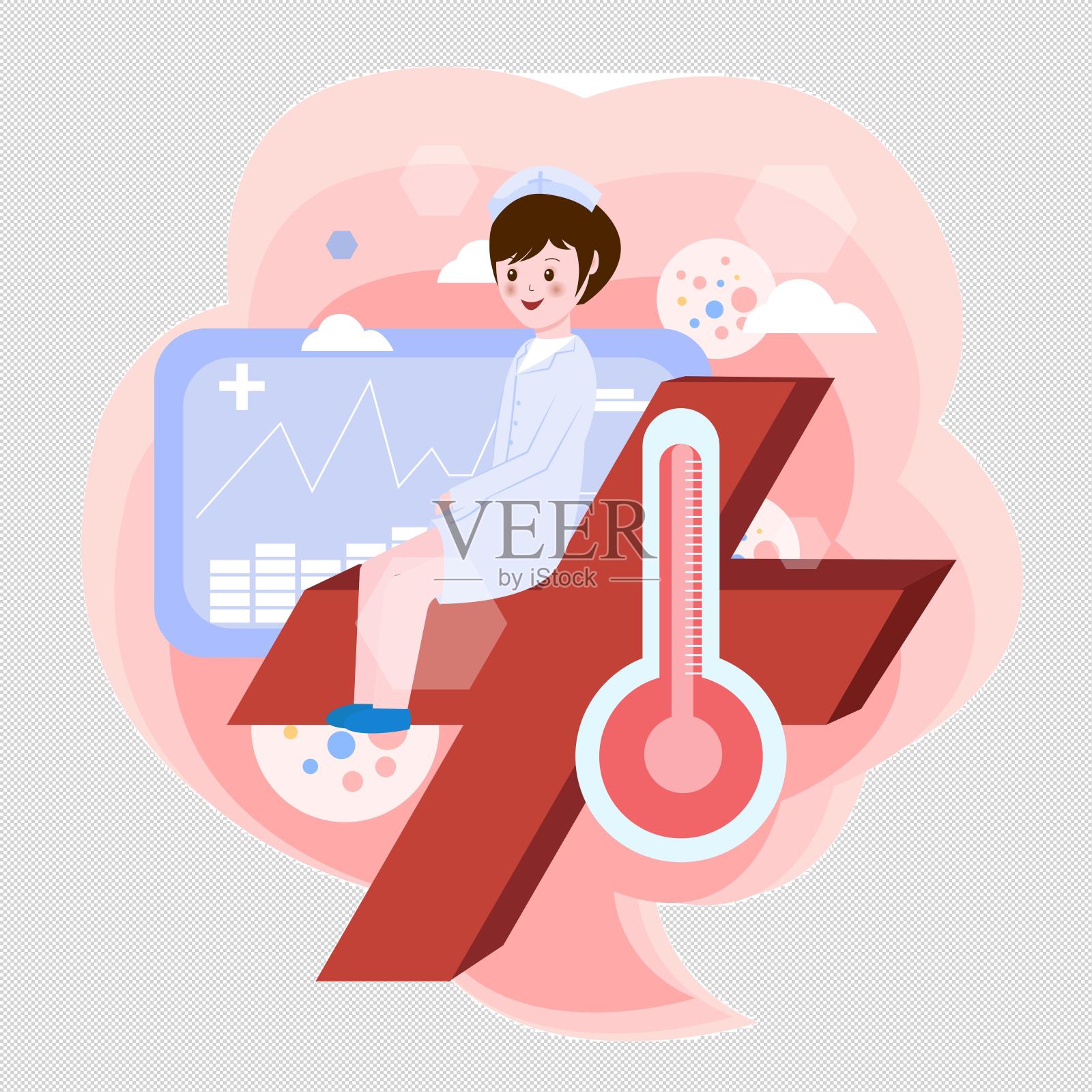 创意医疗红十字卡通手绘设计元素图片