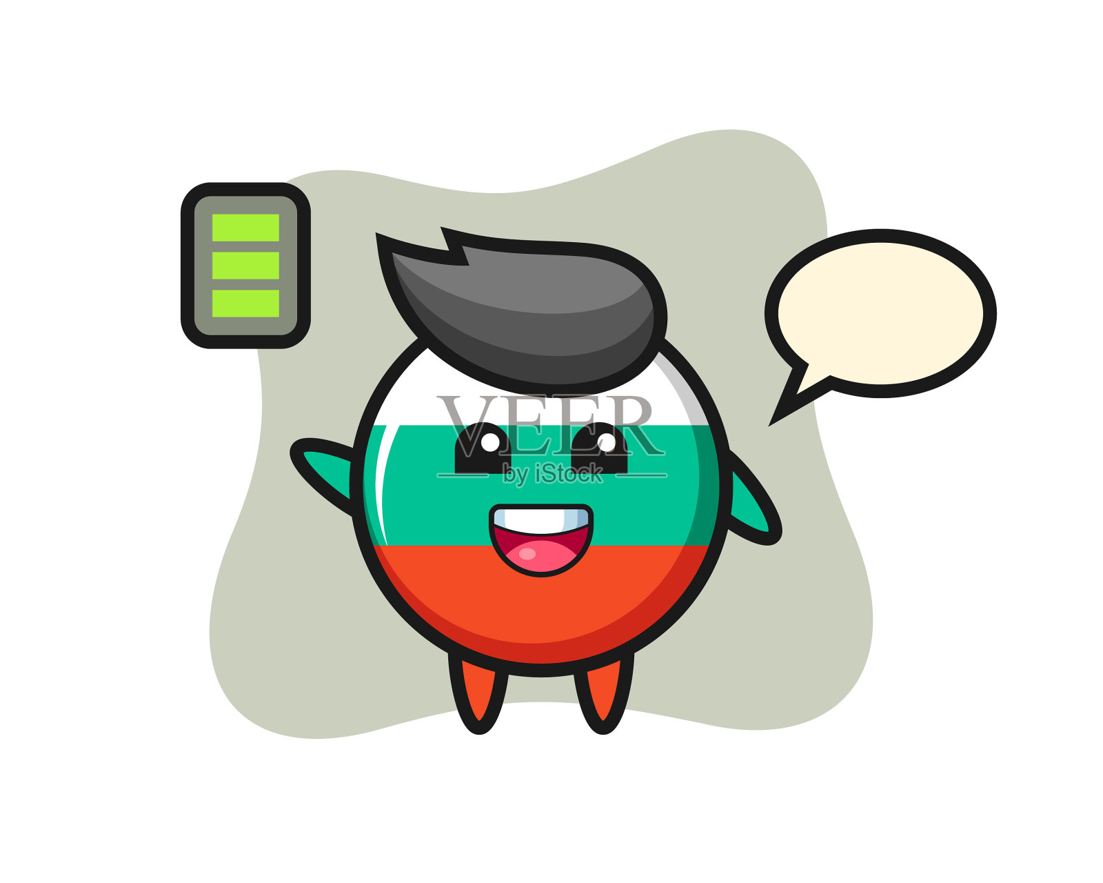 保加利亚国旗徽章与吉祥物人物设计元素图片