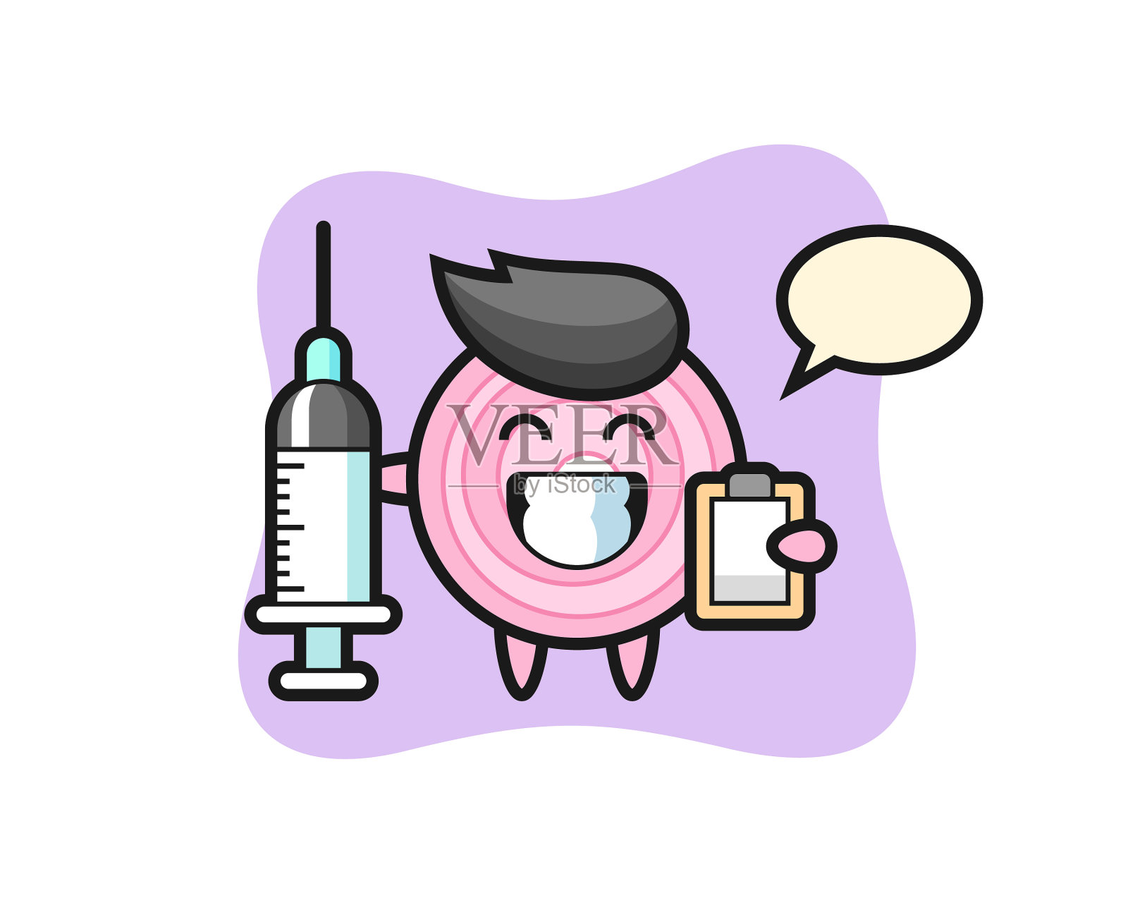 吉祥物洋葱圈作为医生插画图片素材