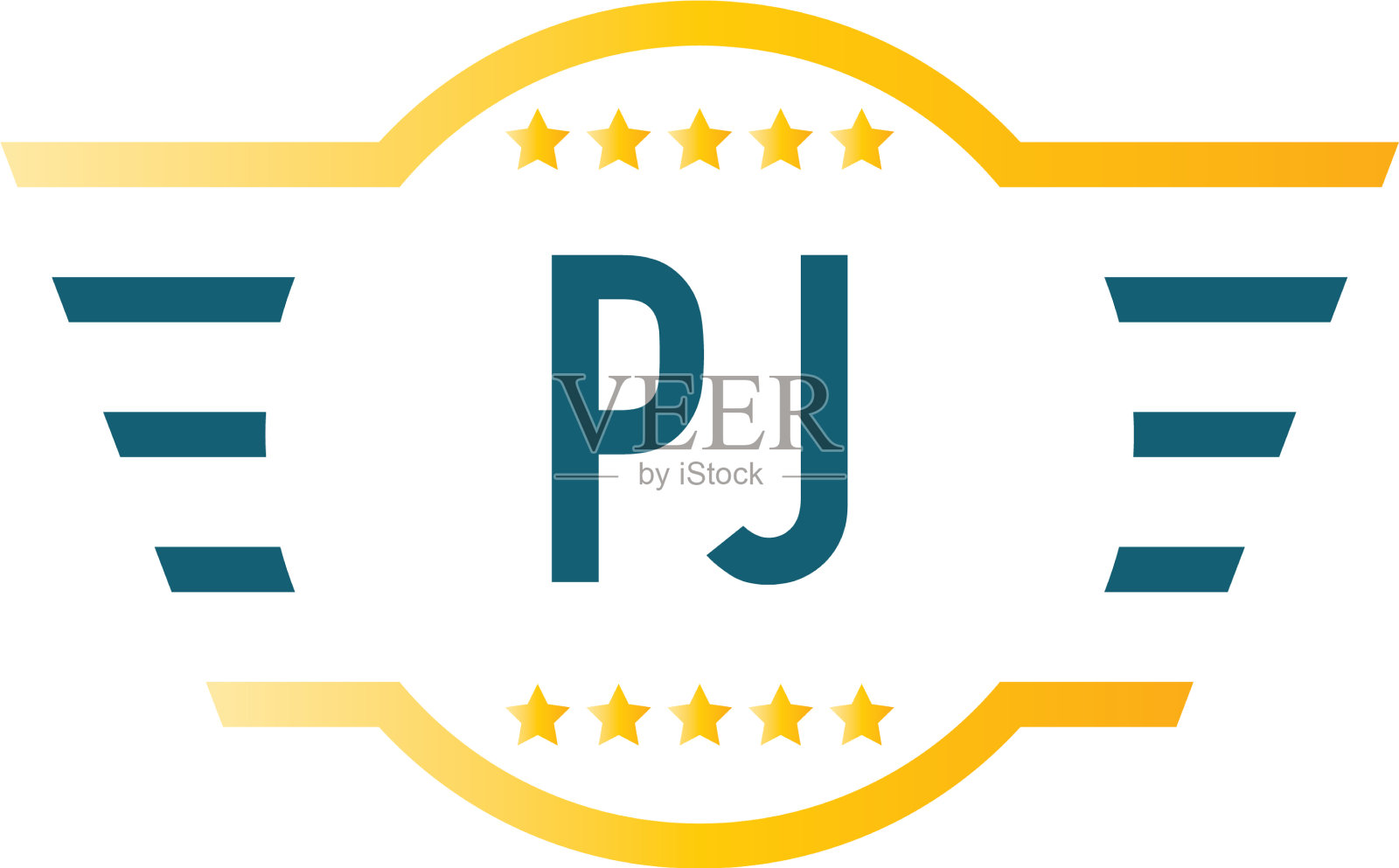 首字母pj翼标志设计模板插画图片素材