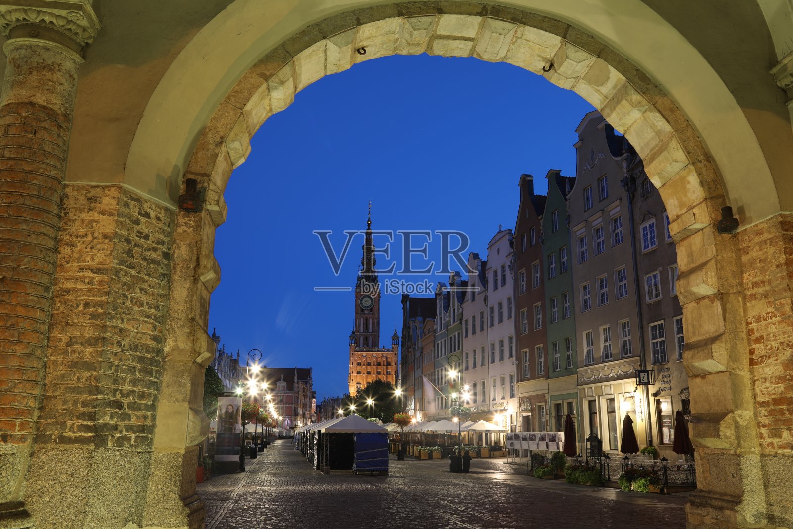 格但斯克城市天际线老城建筑波兰照片摄影图片