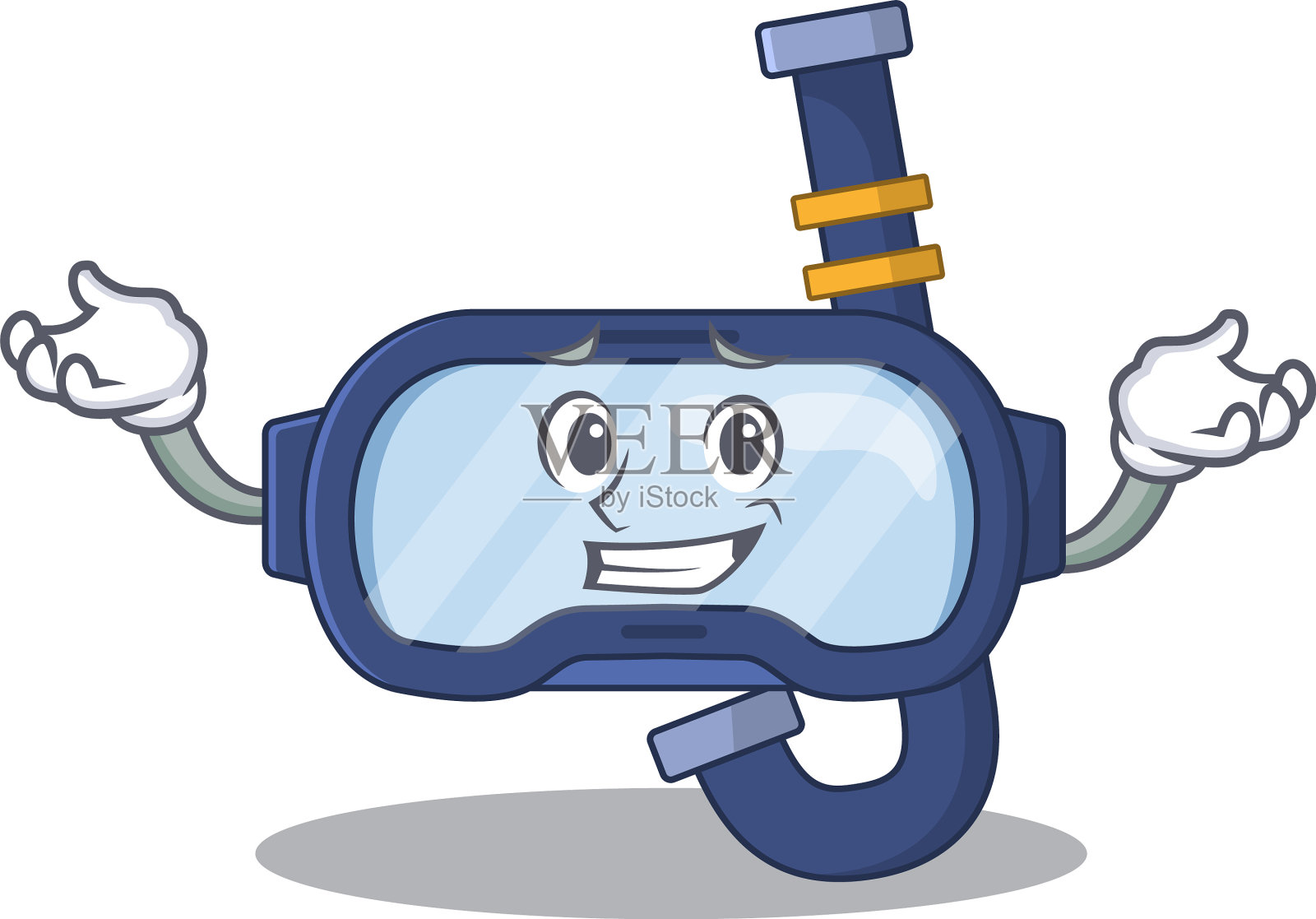 微笑着戴着潜水眼镜的甜蜜照片设计元素图片