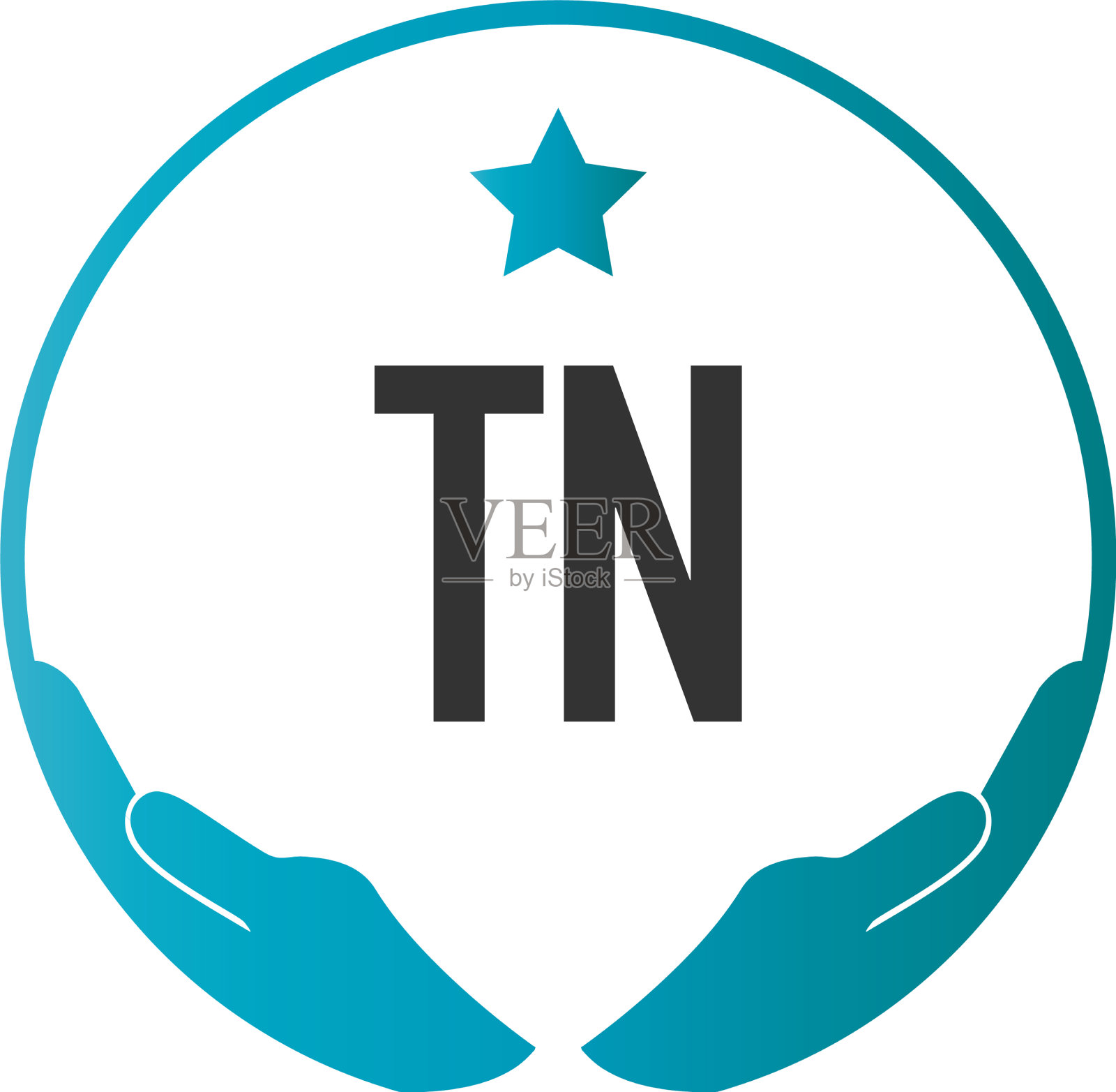 首字母tn手护理标志设计模板插画图片素材