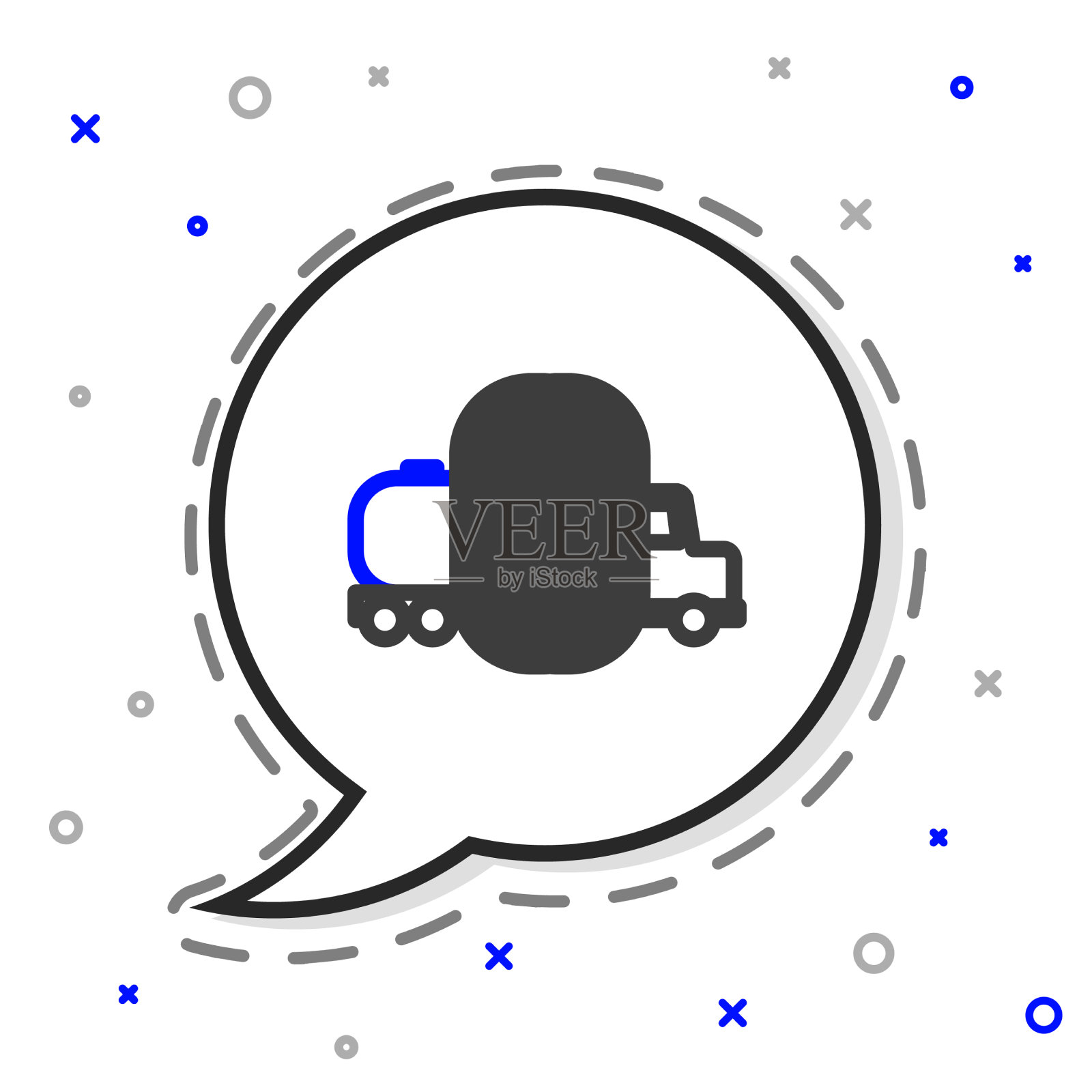 线油罐车图标孤立在白色插画图片素材