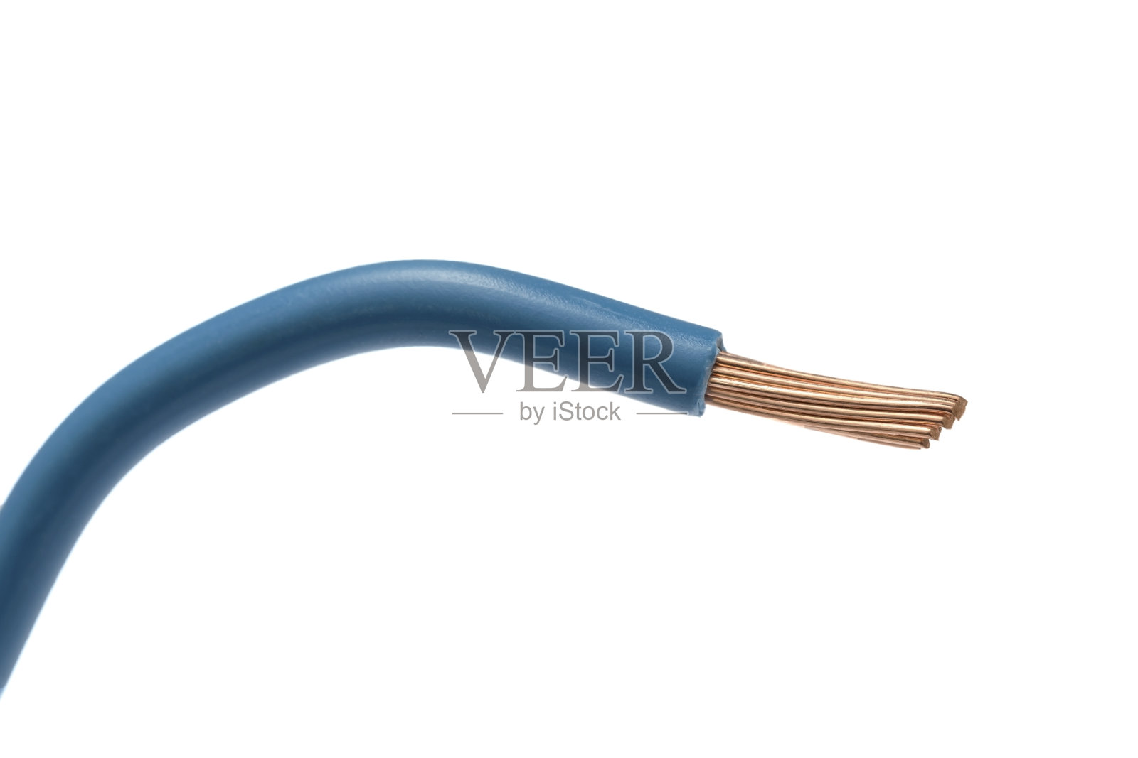 蓝色电线隔离照片摄影图片