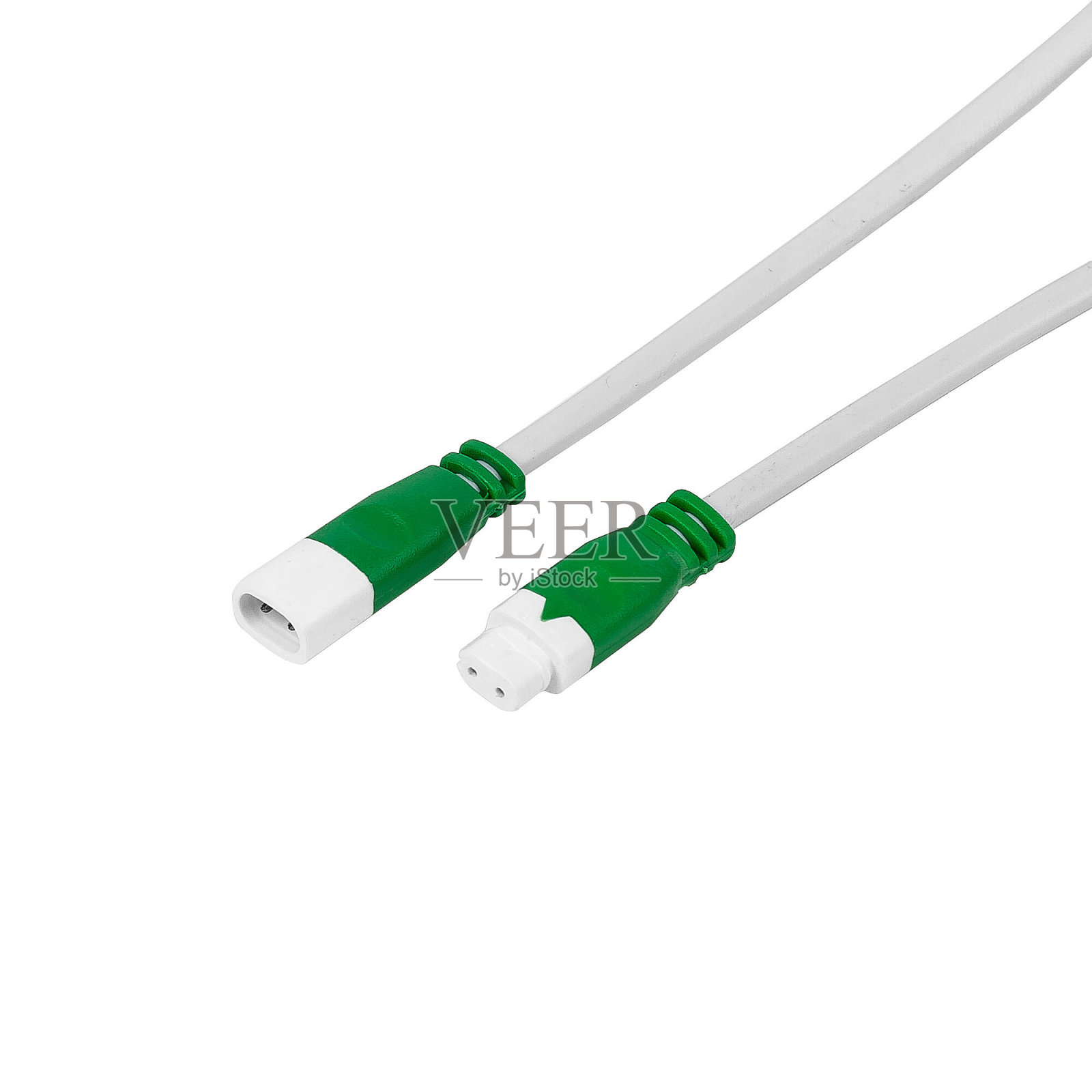 直流电源连接器插头为LED隔离在白色照片摄影图片