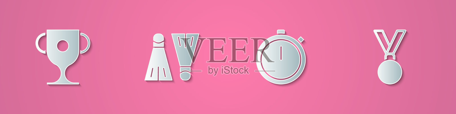 设剪纸奖杯为橡胶脚蹼图标素材