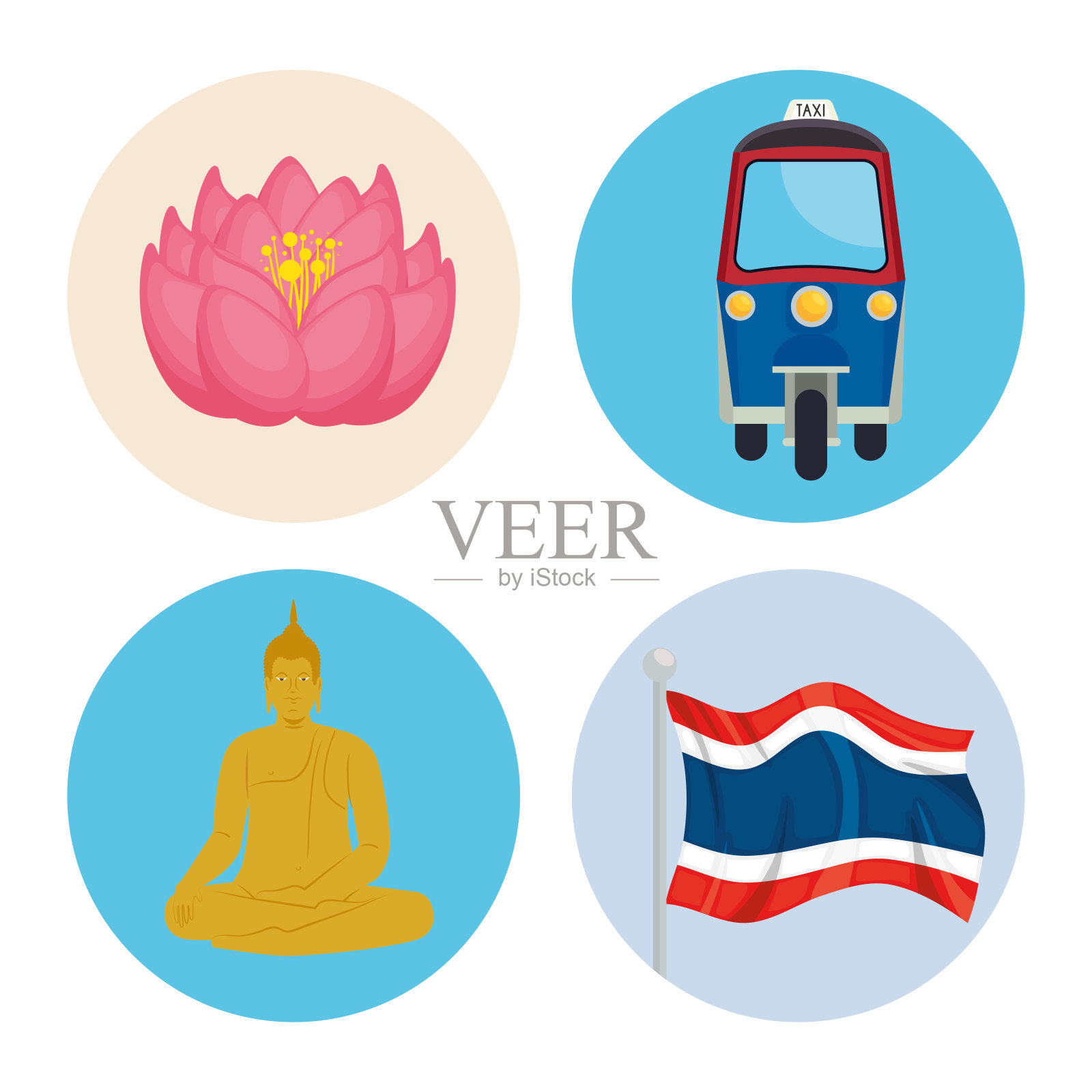 四泰国图标插画图片素材