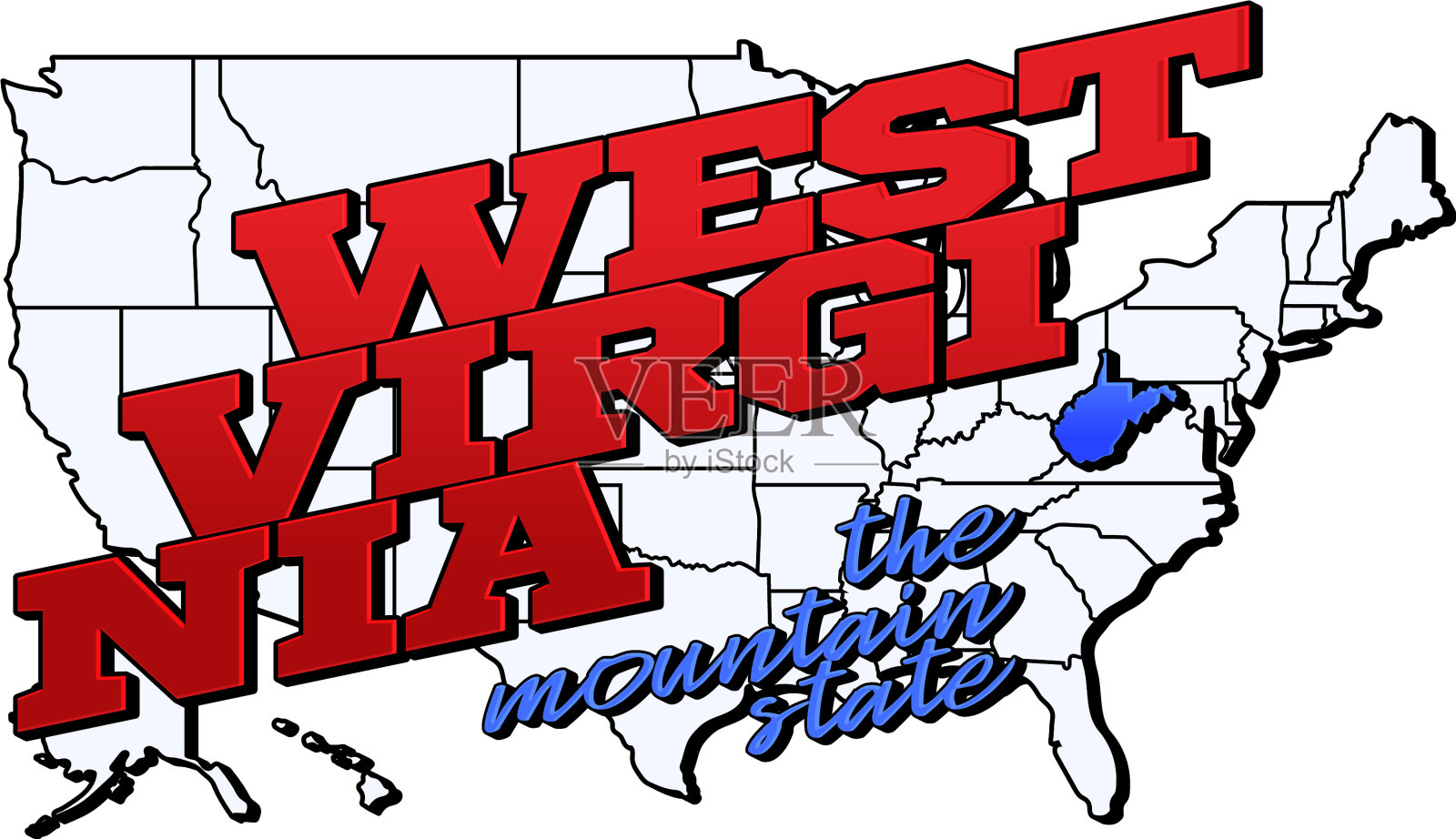 西弗吉尼亚州和我们的西弗吉尼亚州插画图片素材