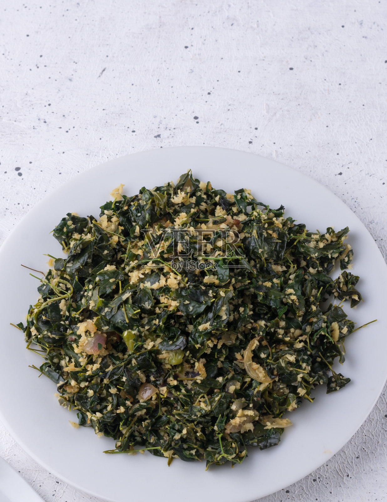 辣木或鸡腿叶菜,回火素食菜,特写照片摄影图片