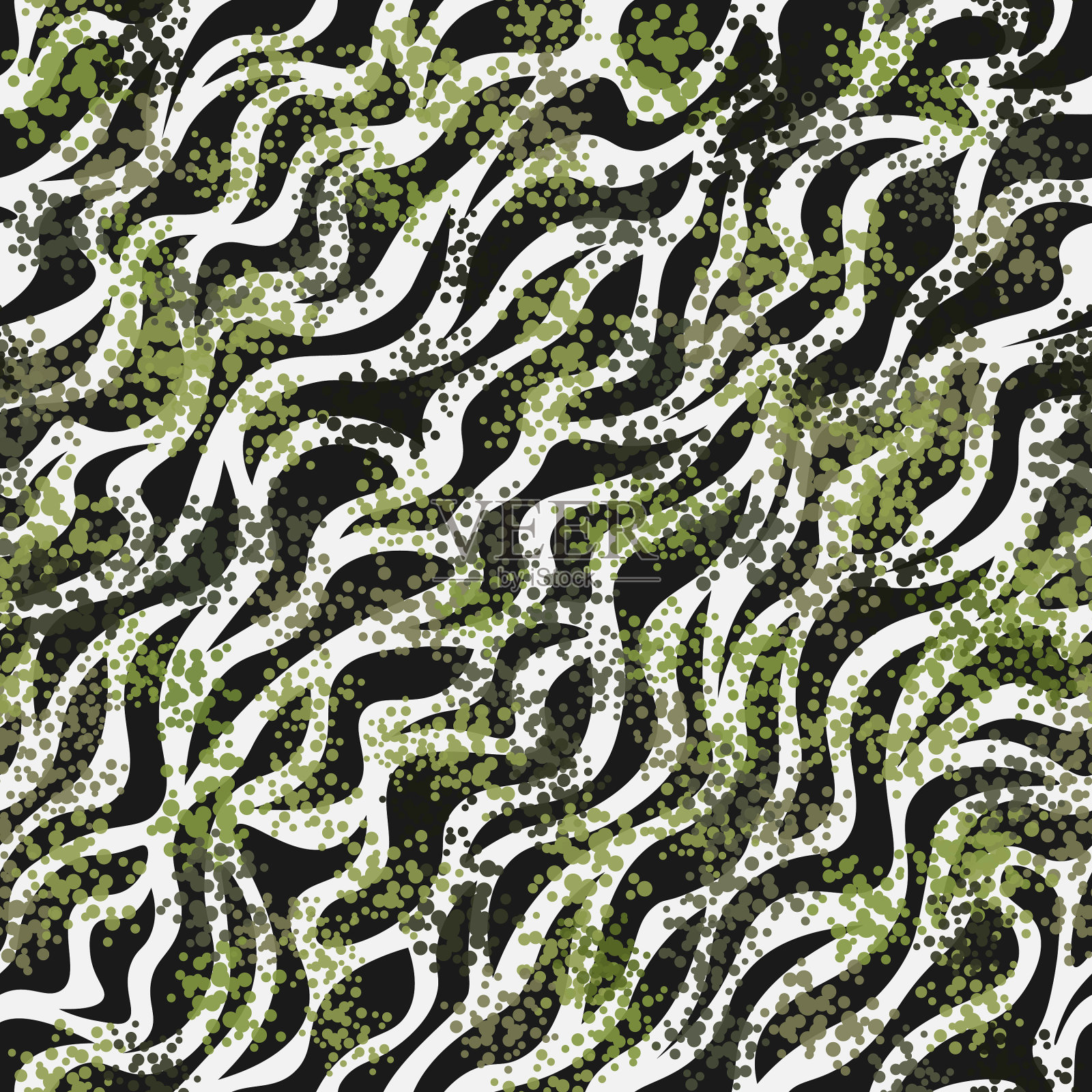 斑马条纹无缝图案斑马印花插画图片素材