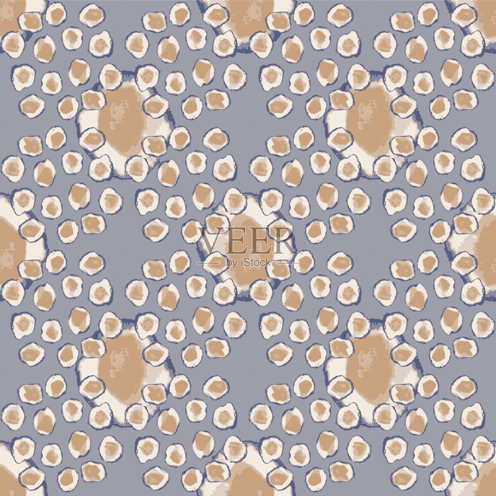 用画笔画出大大小小的圆点插画图片素材