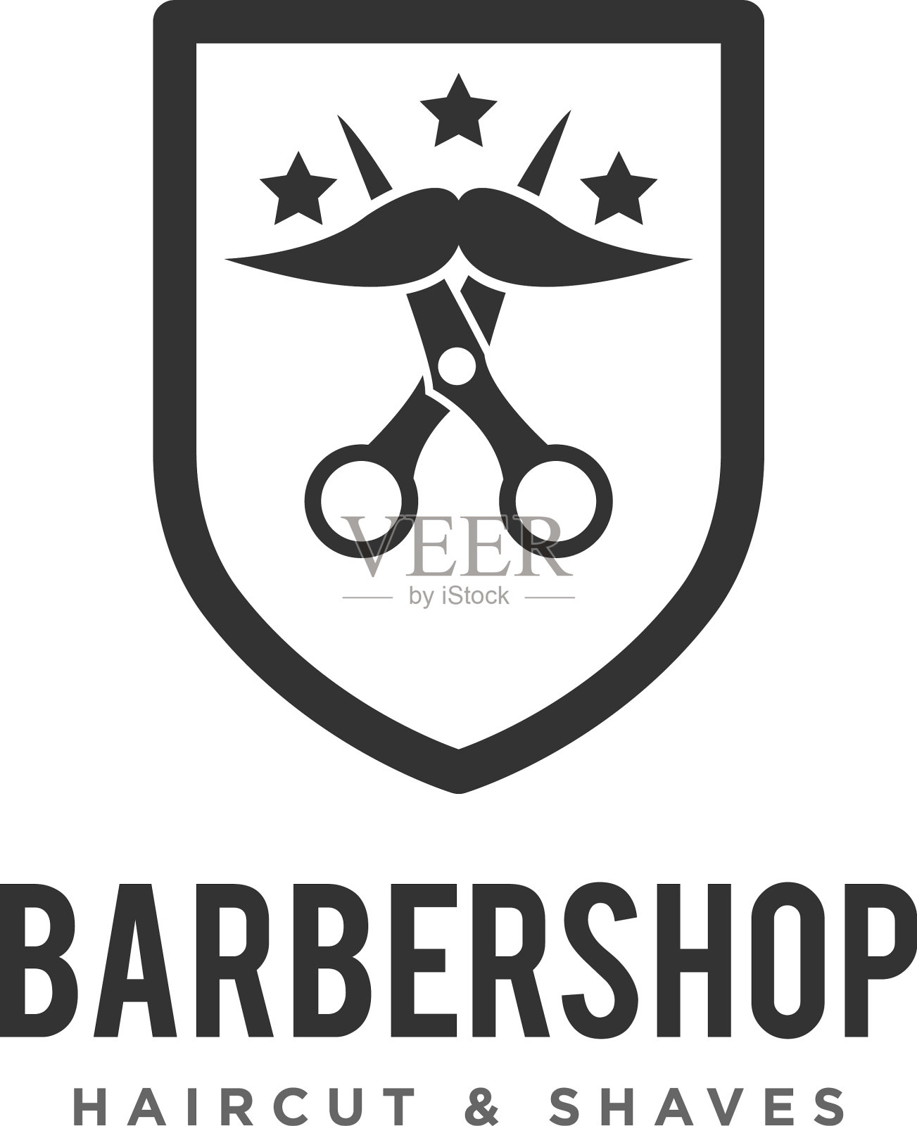 理发店或理发标志图标设计插画图片素材