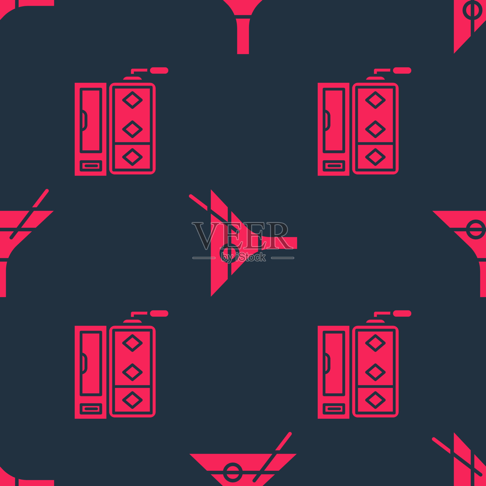 把老虎机和马提尼酒杯放在无缝连接处图标素材