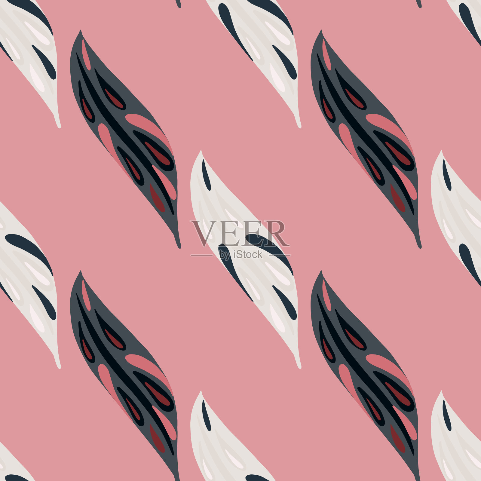 极简风格无缝图案与涂鸦插画图片素材