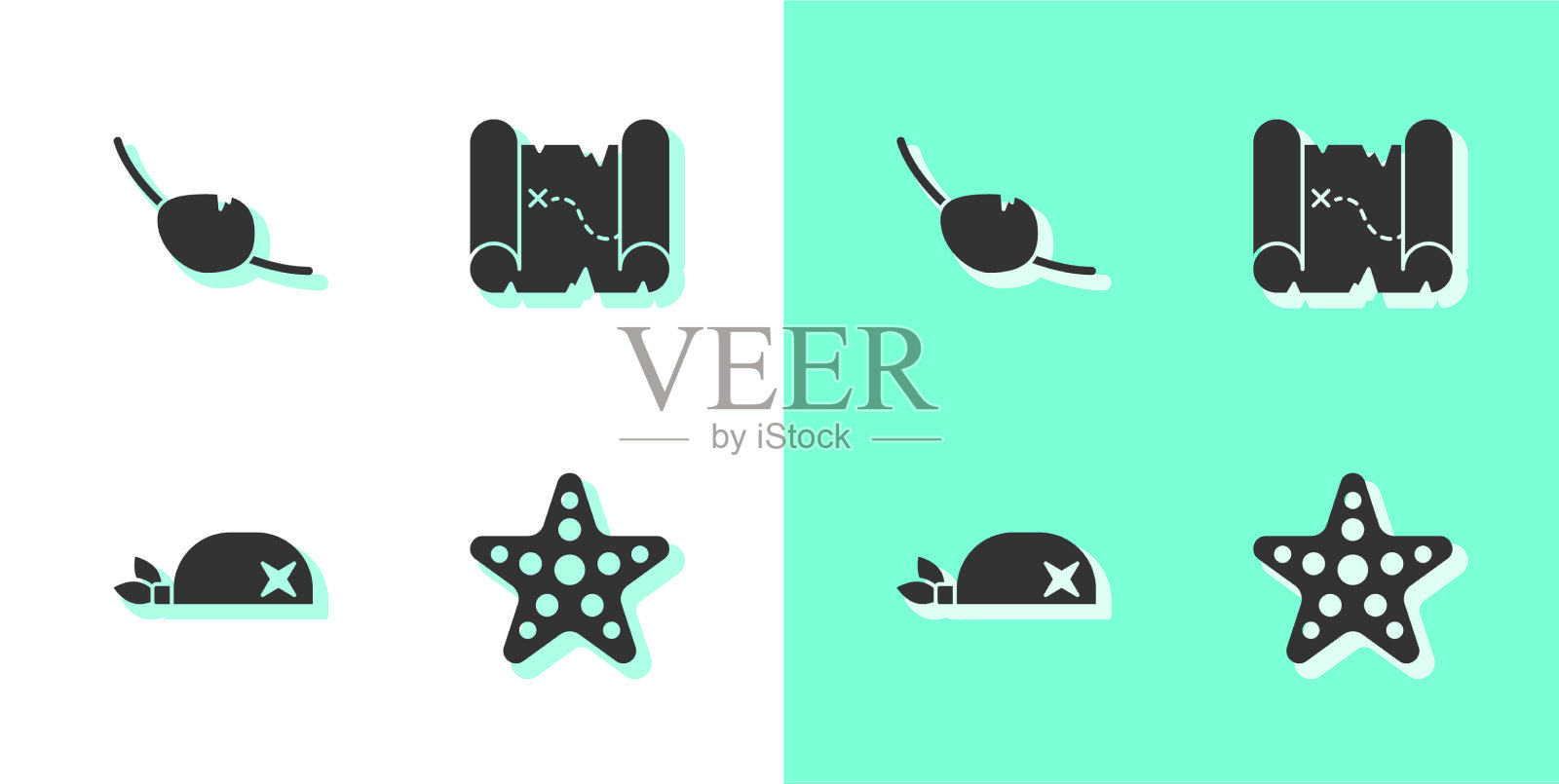 用海星海盗眼罩头巾做头部图标素材