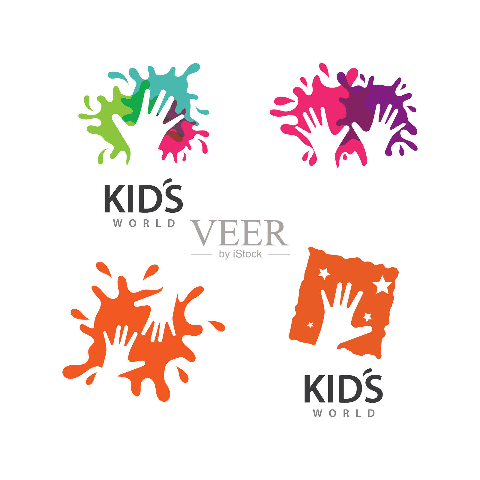 手照顾孩子插画图片素材