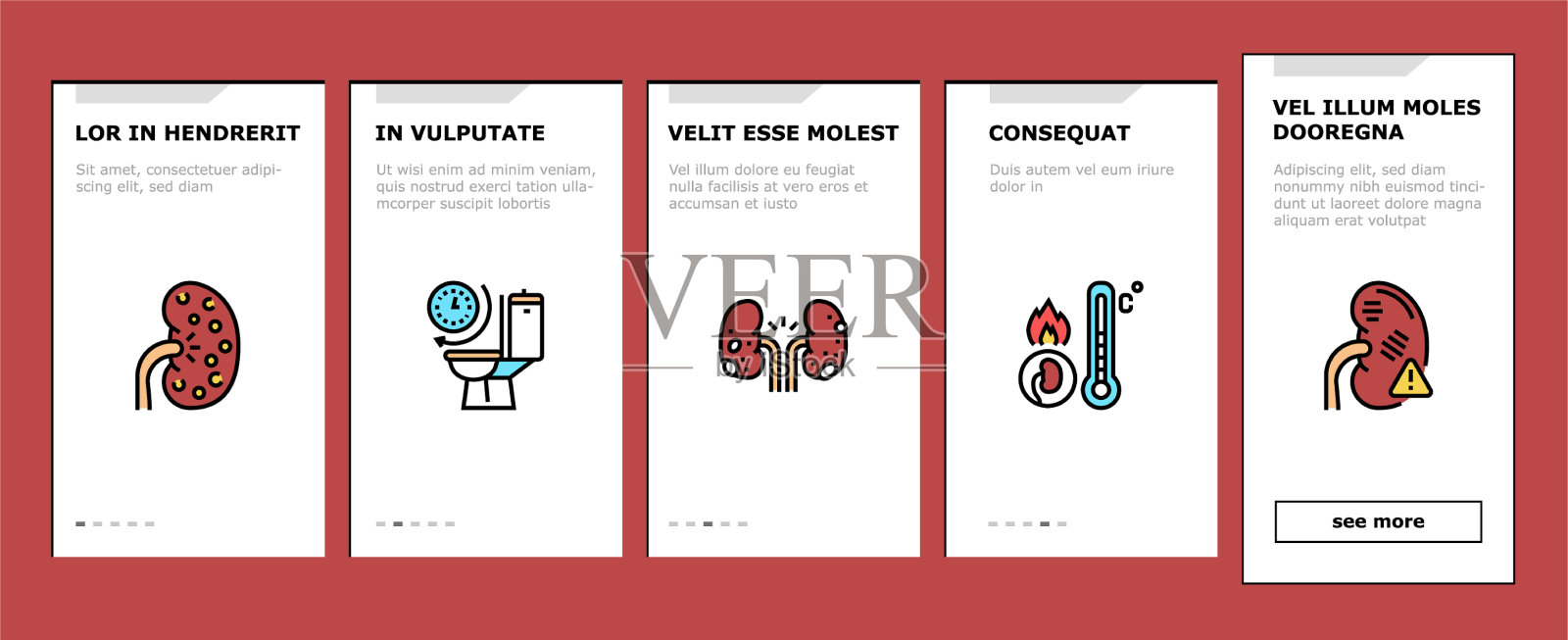 肾炎肾脏上的图标设置图标素材