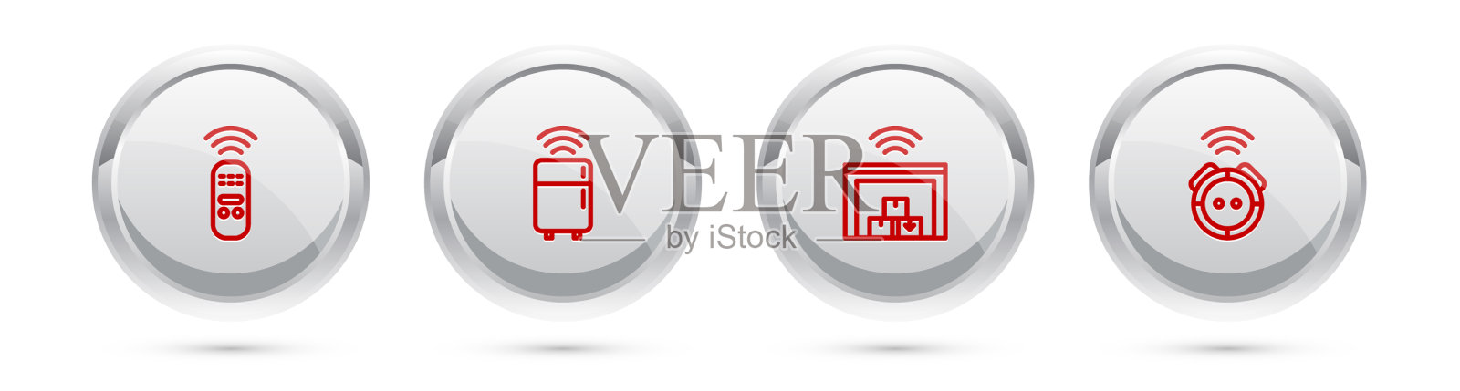 设线智能遥控冰箱图标素材