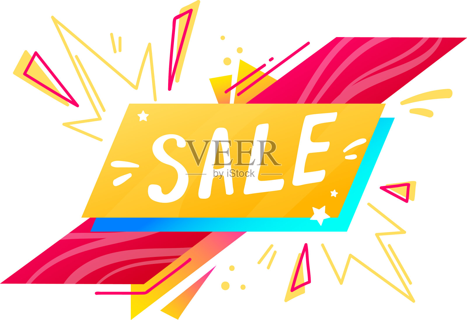 鲜艳的折扣横幅上印有夏季促销的字样设计元素图片