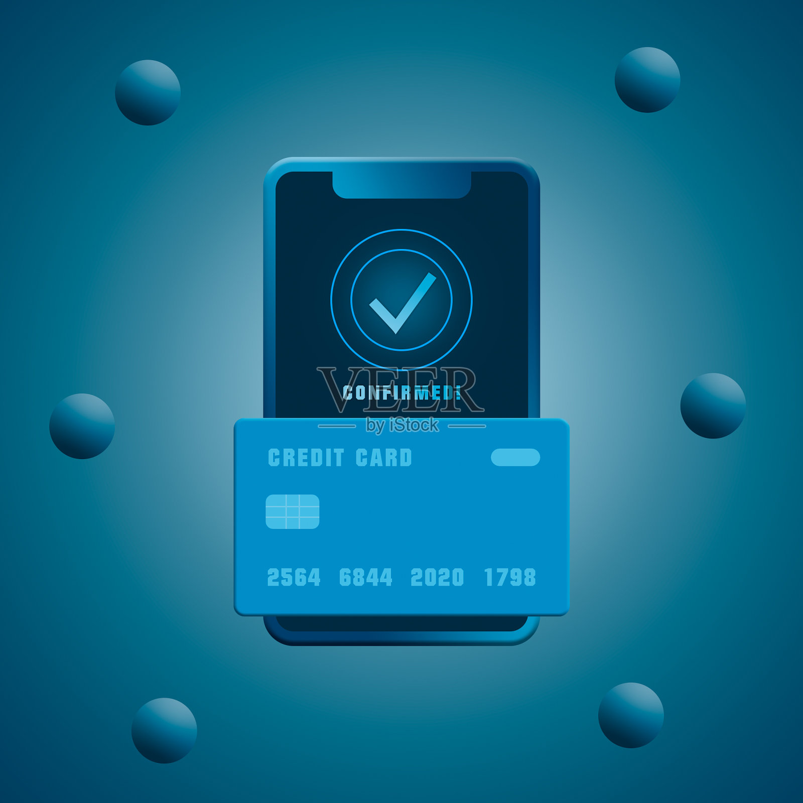 电话与信用卡网上购物和支付的商品在网上。移动网上购物,互联网支付,营销和数字营销。在线确认付款。三维渲染照片摄影图片