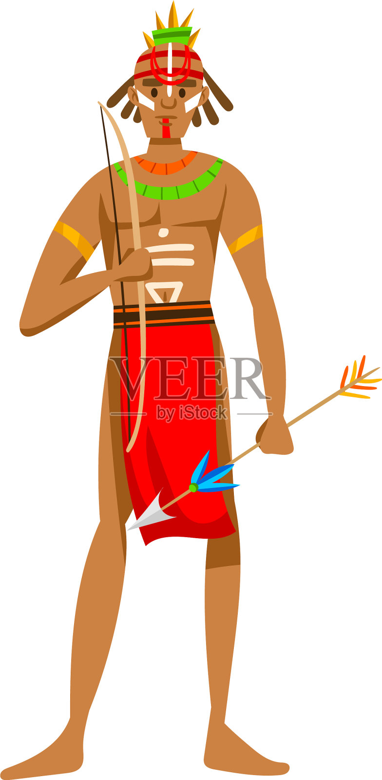 民族文化非洲人战士男人扈从设计元素图片