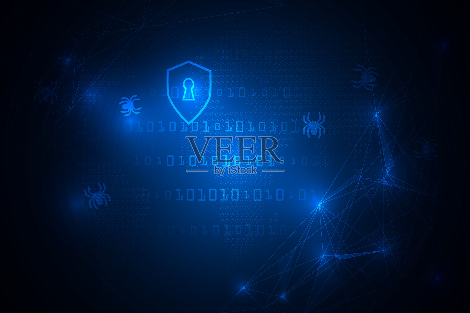 全球安全顶级防护未来技术抽象背景。插画图片素材