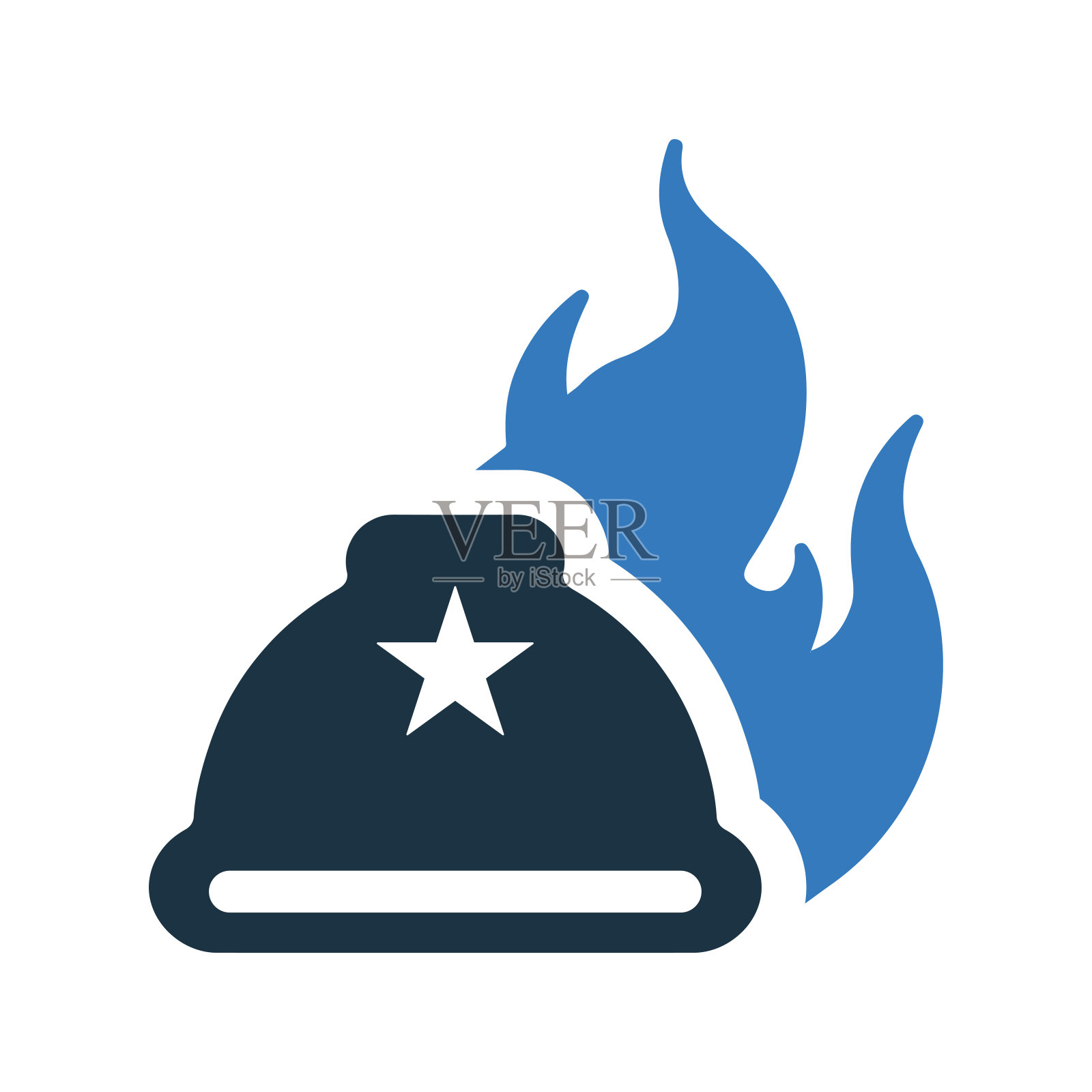 头盔,燃烧图标。简单的可编辑矢量设计孤立在一个白色的背景。图标素材