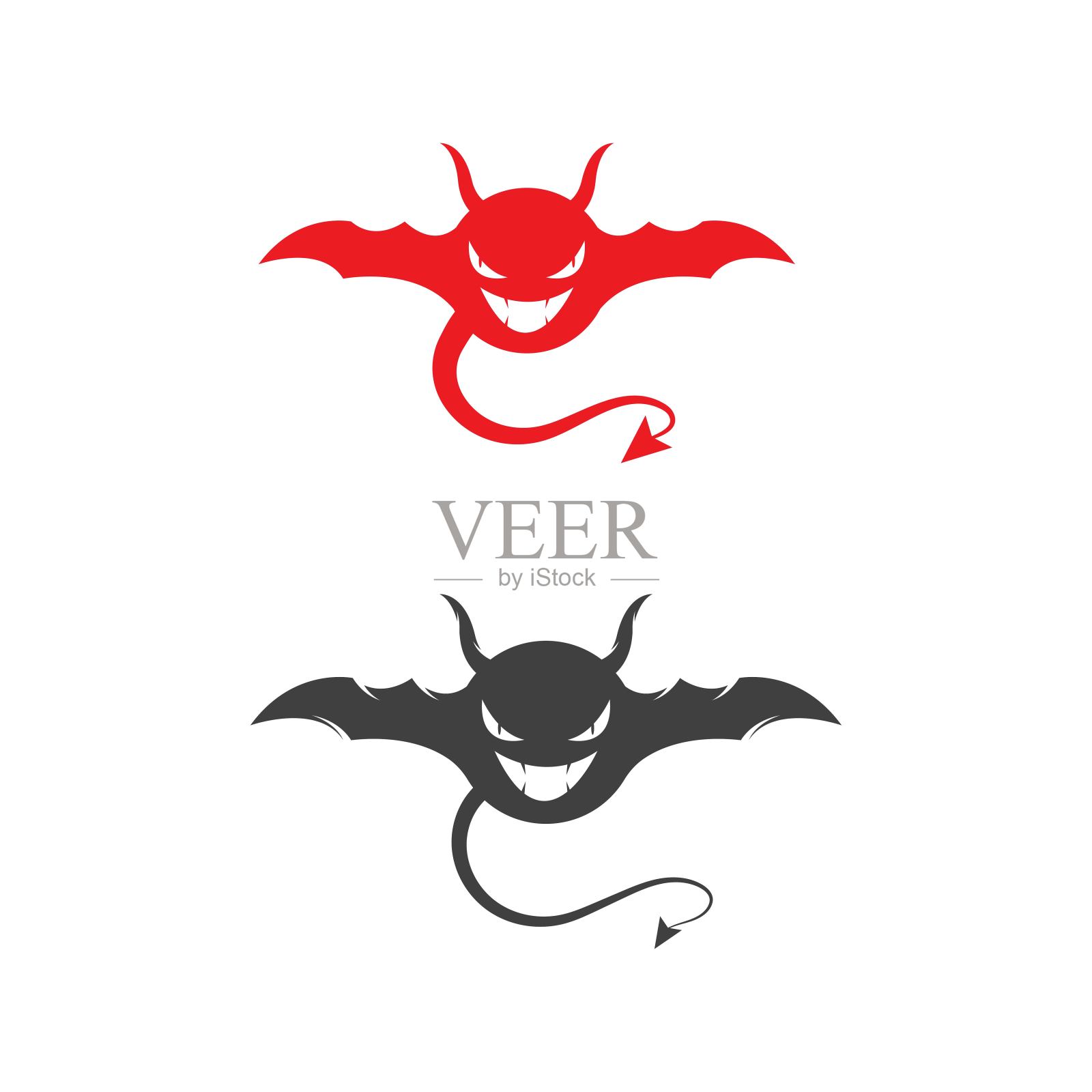 魔鬼角矢量图标设计插图设计元素图片