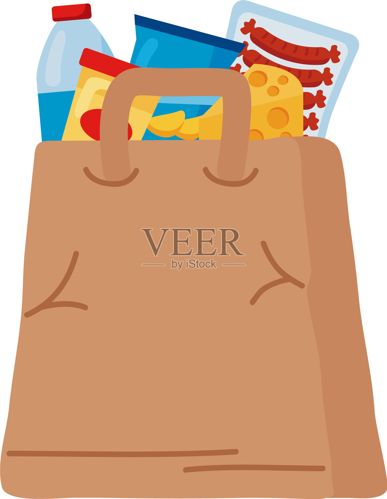 纸袋提手里的杂货设计元素图片