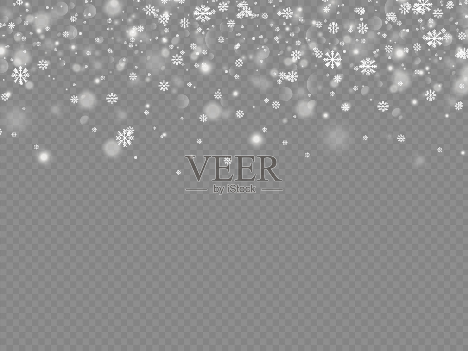 29、飘落的圣诞寒雪和雪花雪花插画图片素材