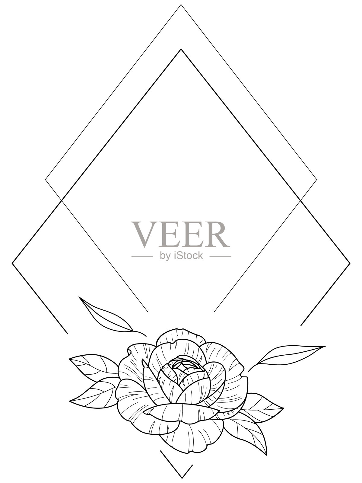 花环枝手绘风格。插画图片素材