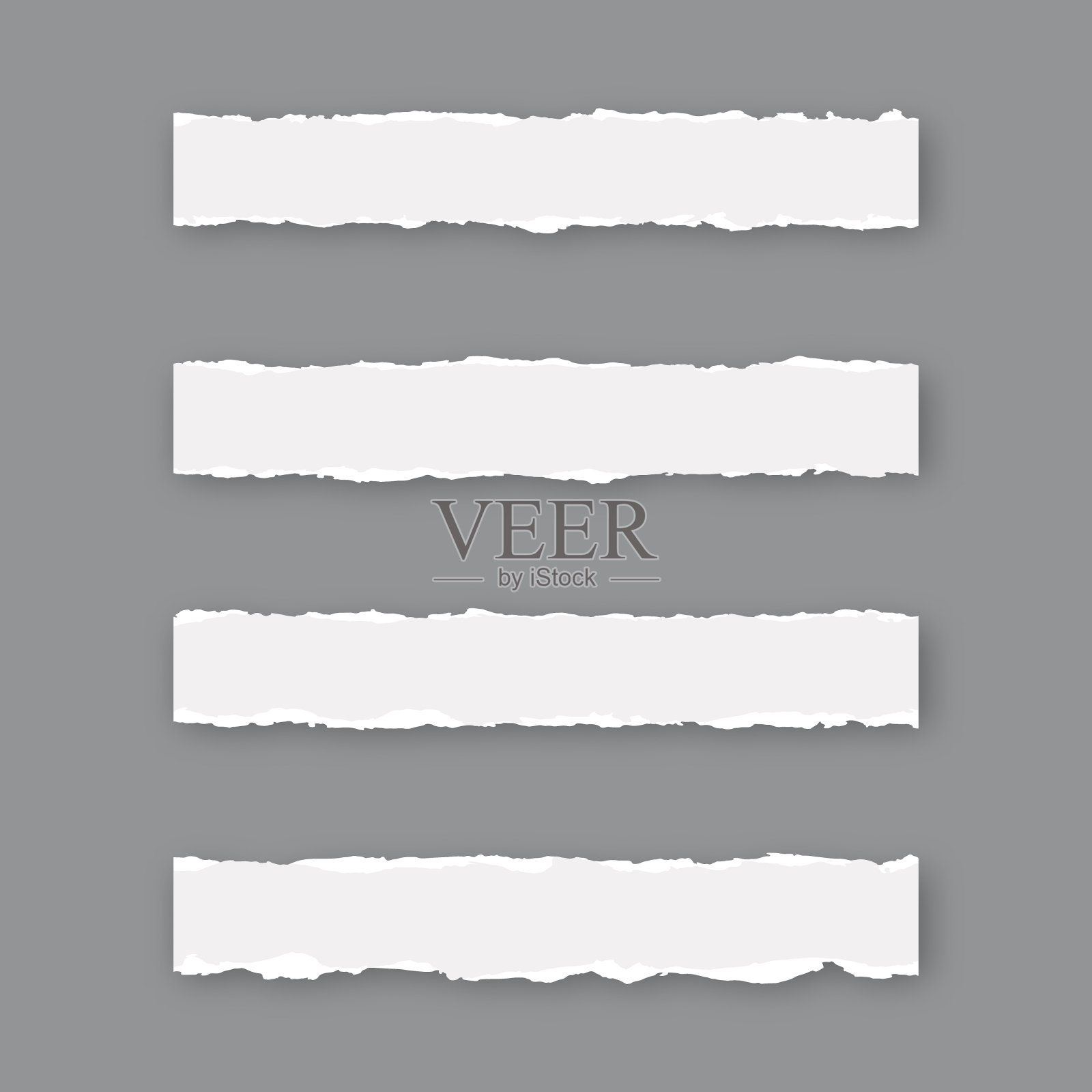在灰色的背景上收集撕裂的纸张插画图片素材
