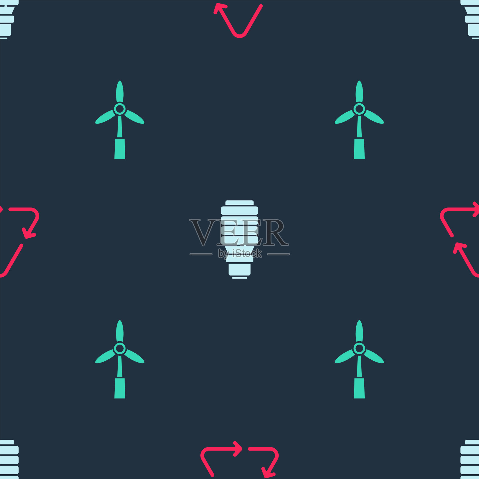 设置回收标志,led灯泡和风图标素材