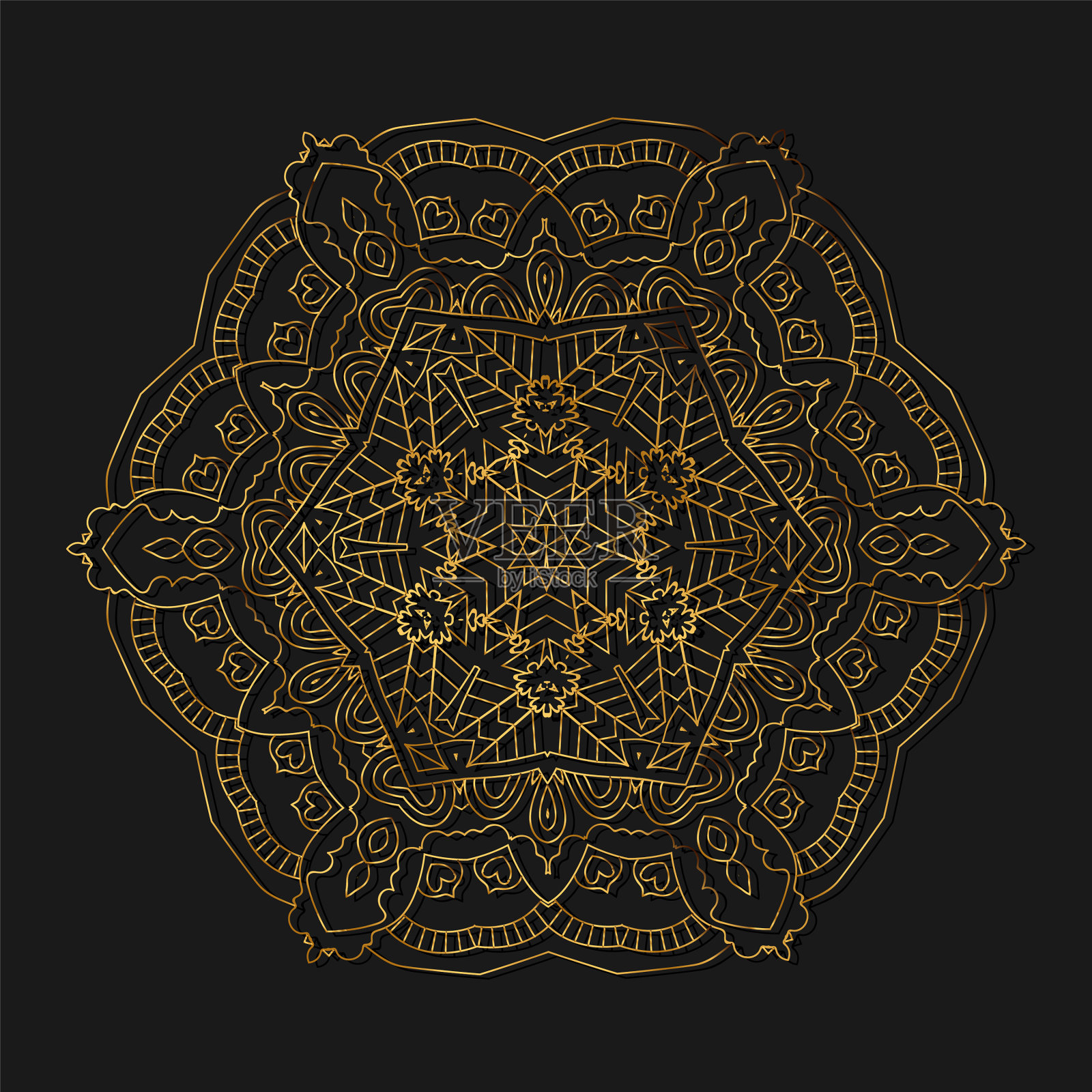 金曼荼罗手饰民族元素插画图片素材