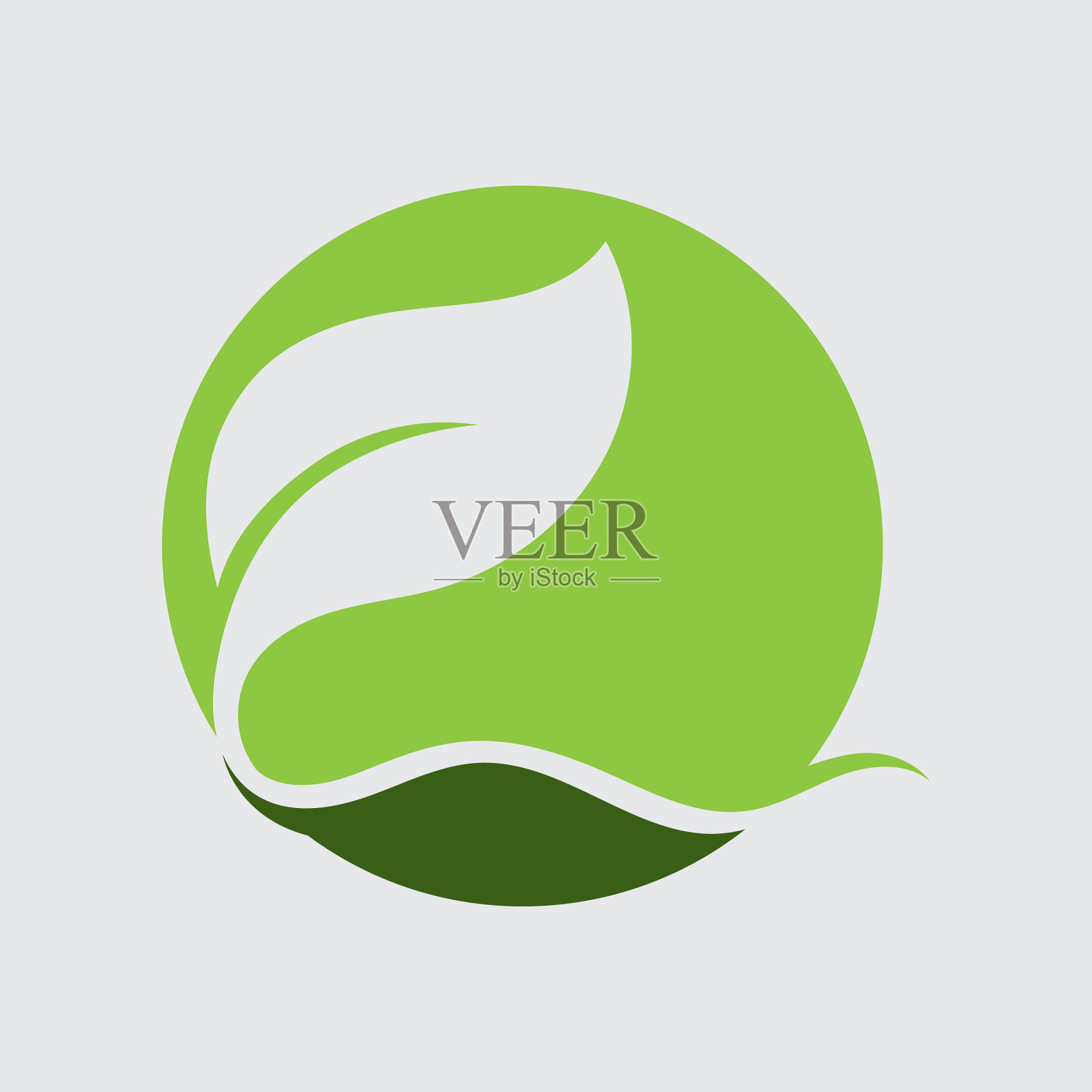 标志绿色树叶生态插画图片素材