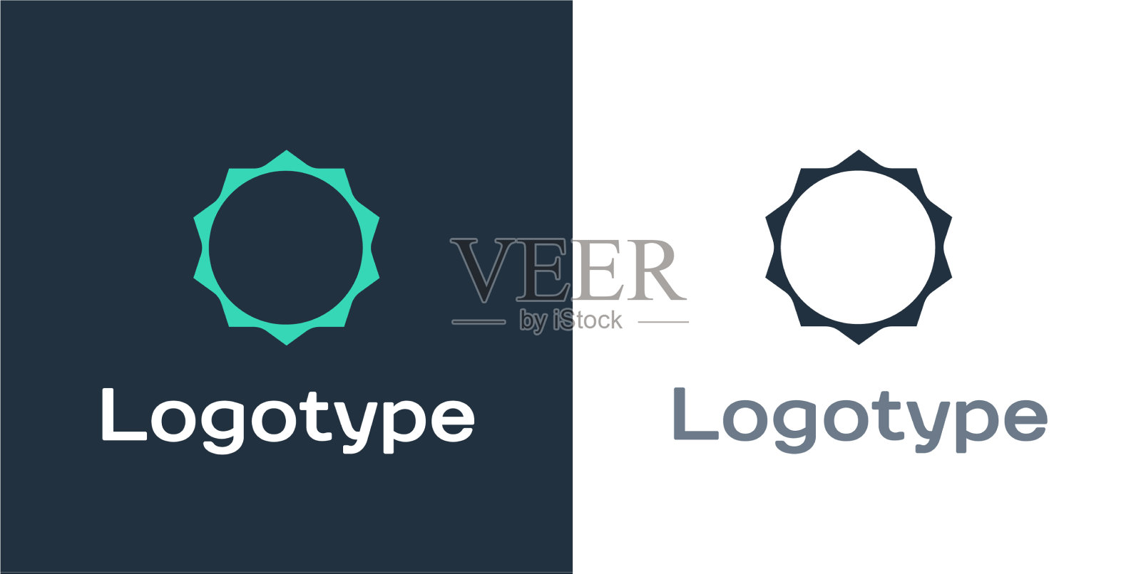 标志型太阳图标孤立在白色背景插画图片素材