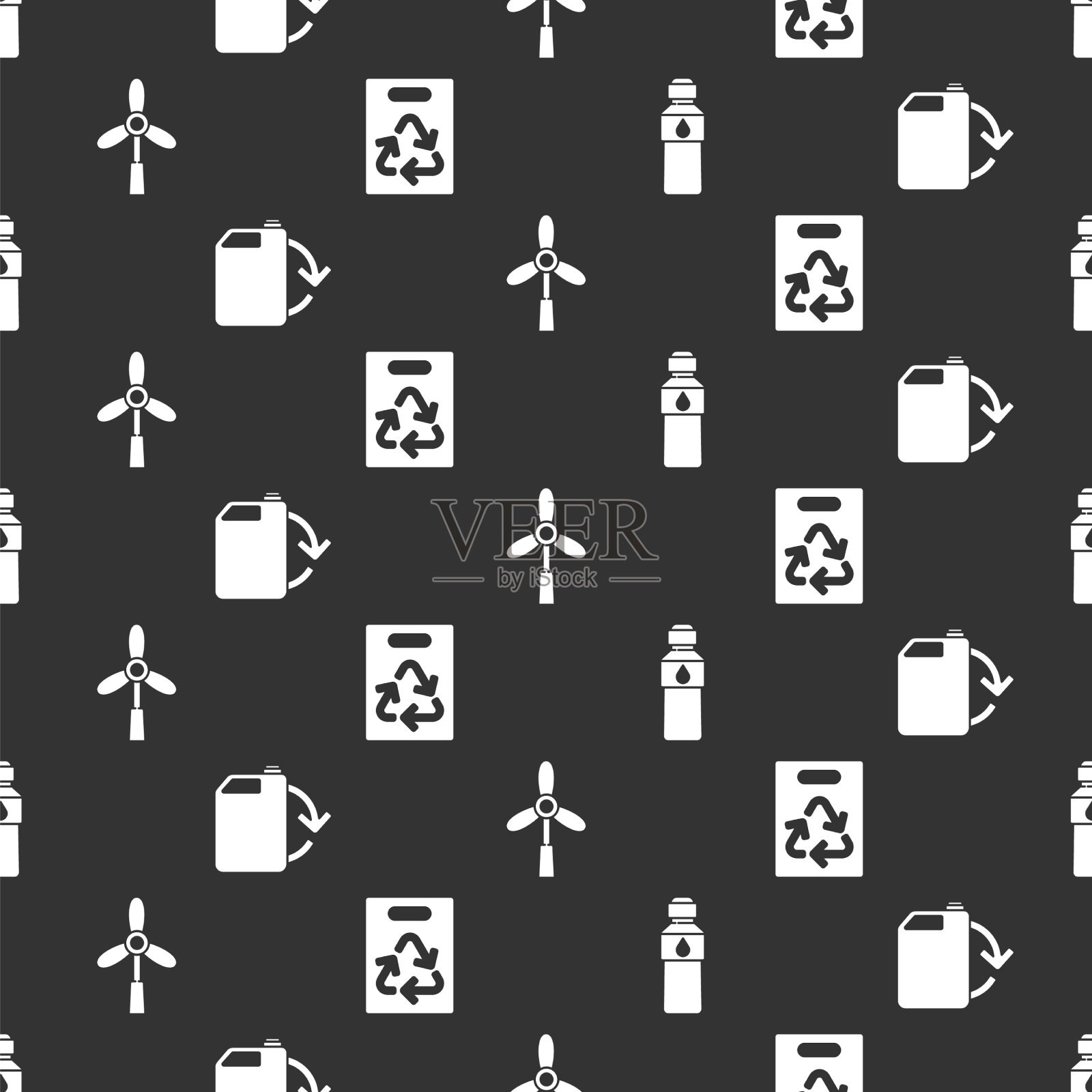 设瓶装水生态燃油罐风图标素材